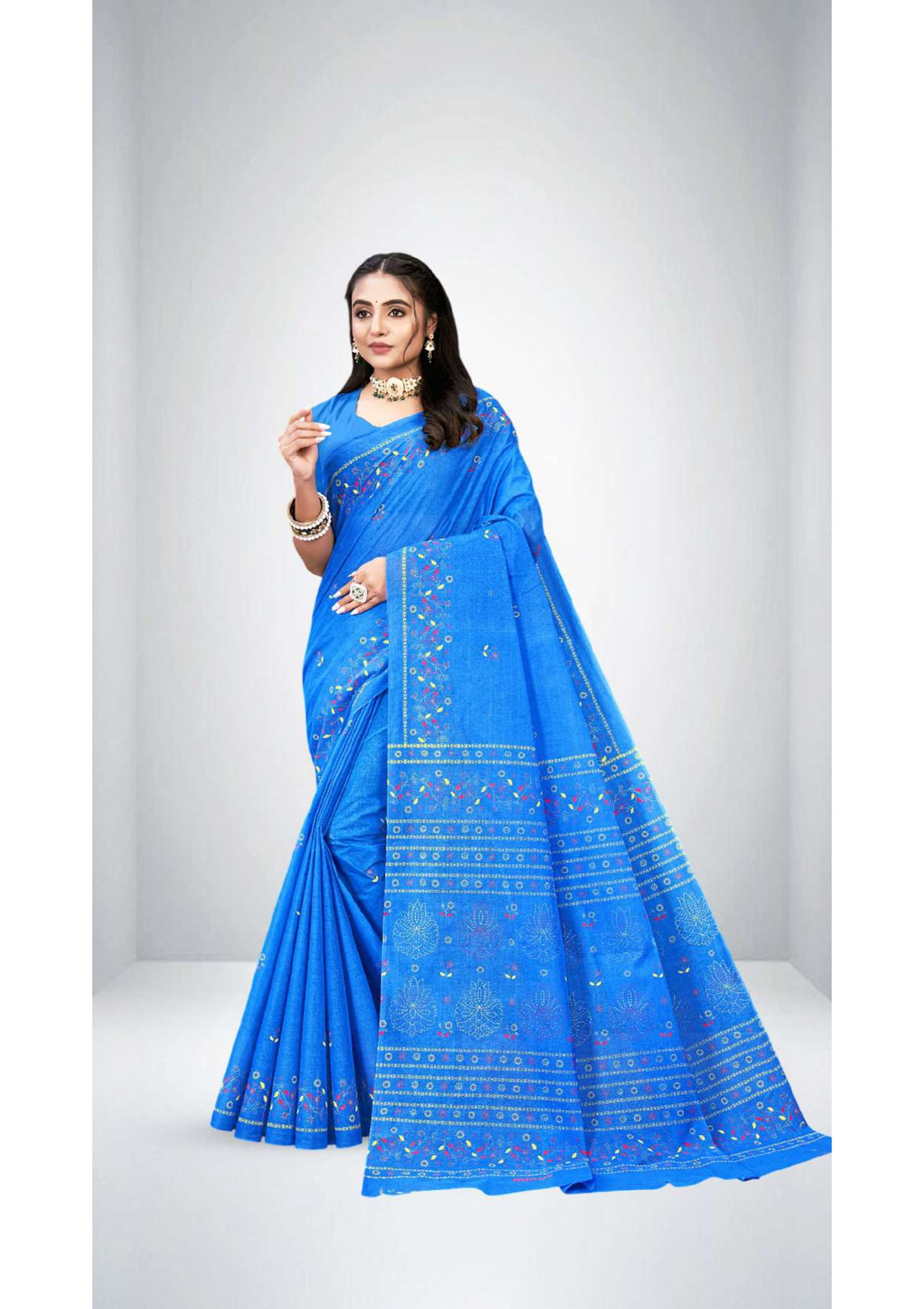 Premium Cotton Public Demand Saree in Blue