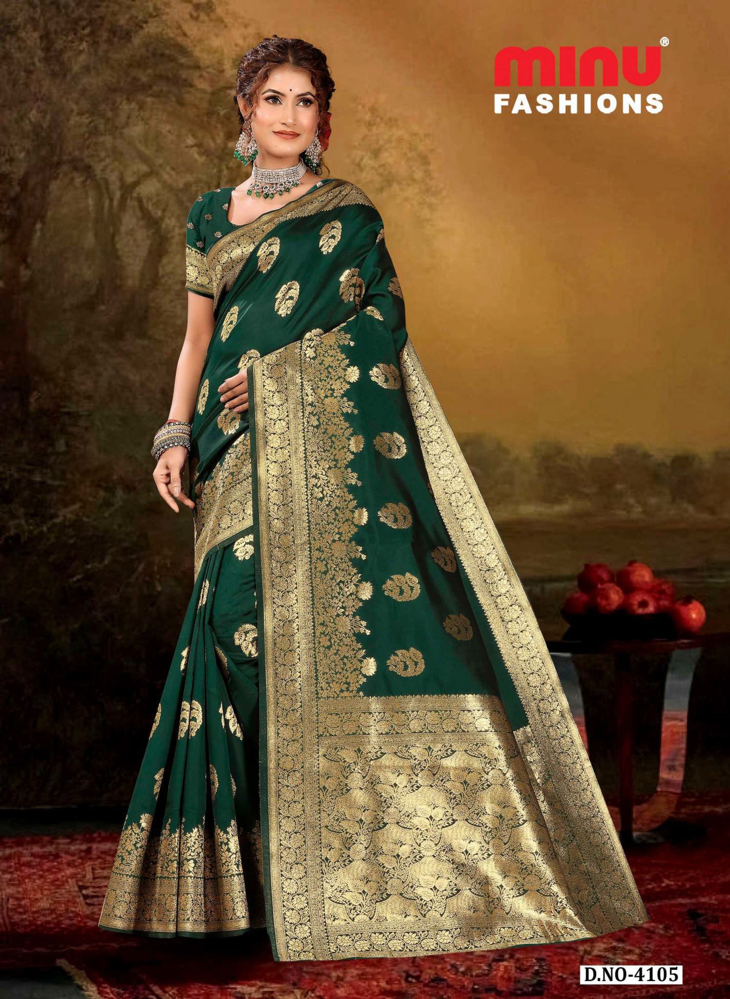 Premium Litchi Silk Designer with Blouse Piece RASHMALAI Saree