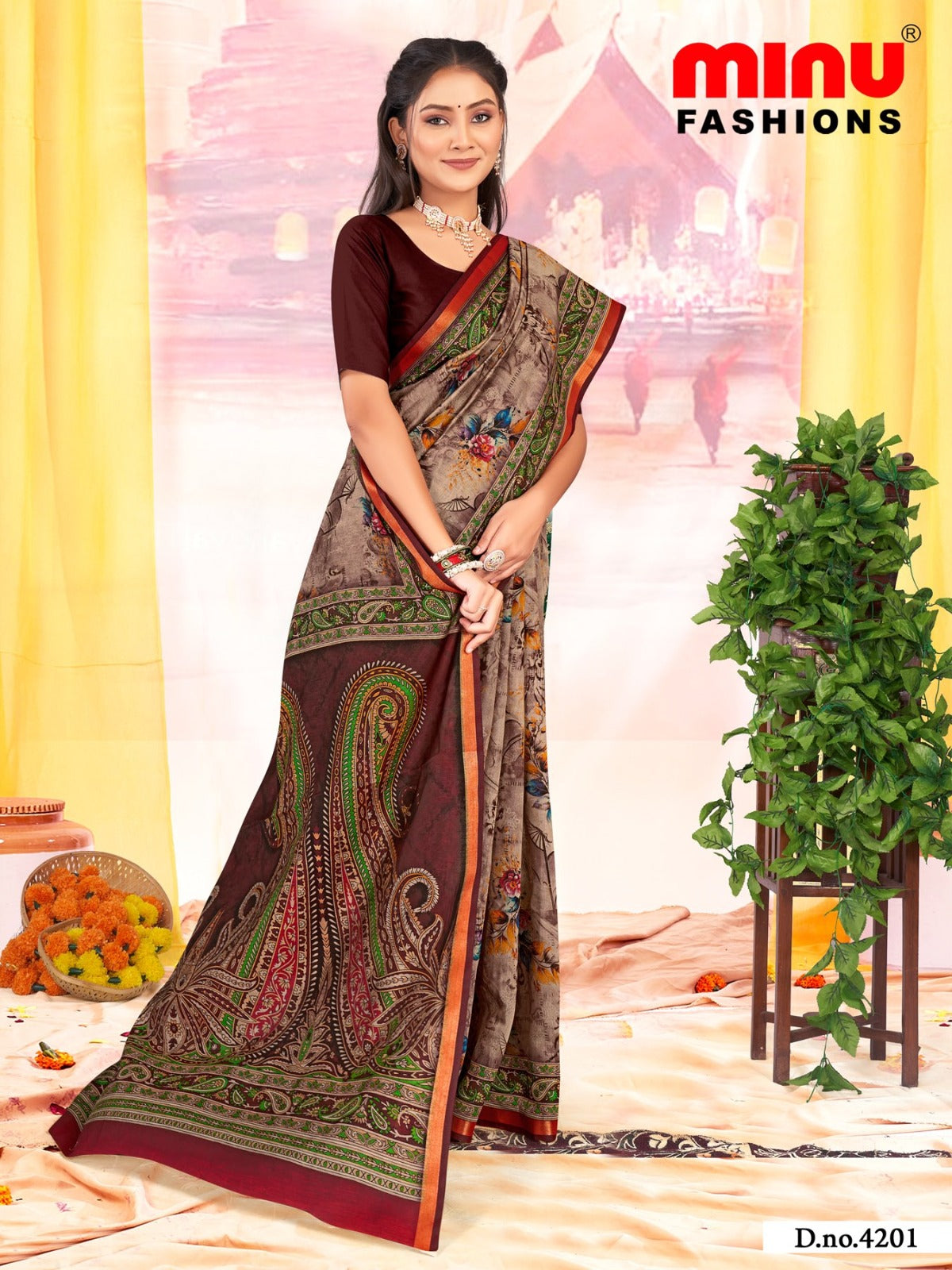 Premium Muslin Cotton Silk Bangalore Silk Saree in Grey 1
