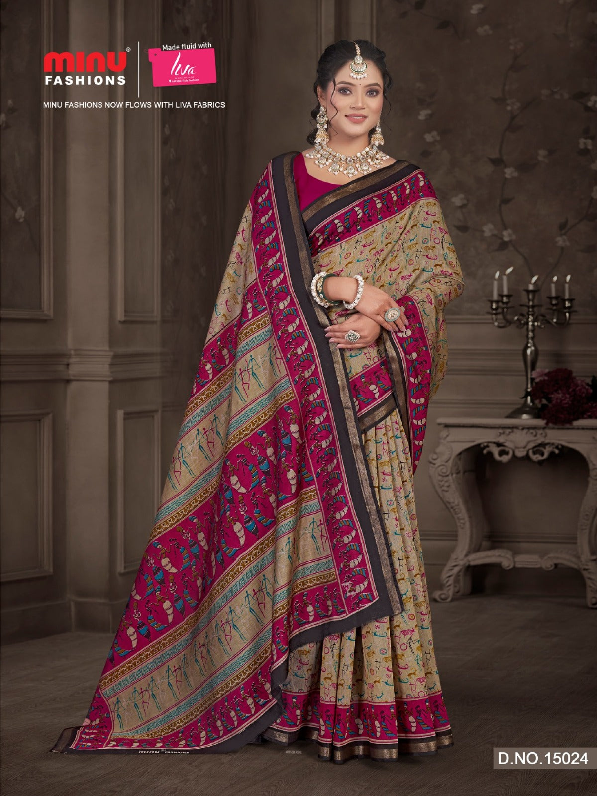 Premium_Soft_Muslin_Cotton_Kanishka_Script_Printed_Saree_In_Grey 2