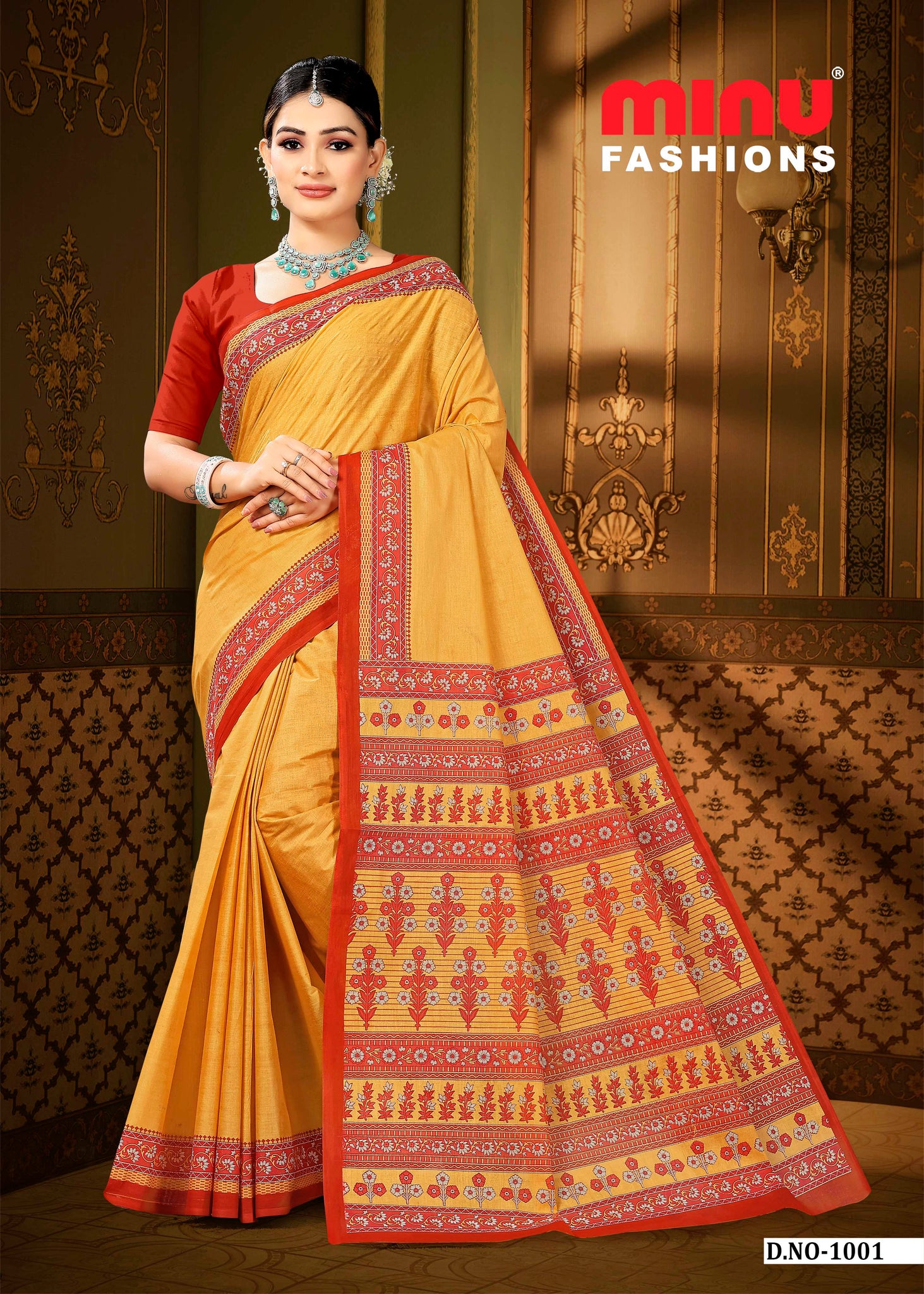 Pure Cotton Khushi Saree in Gold