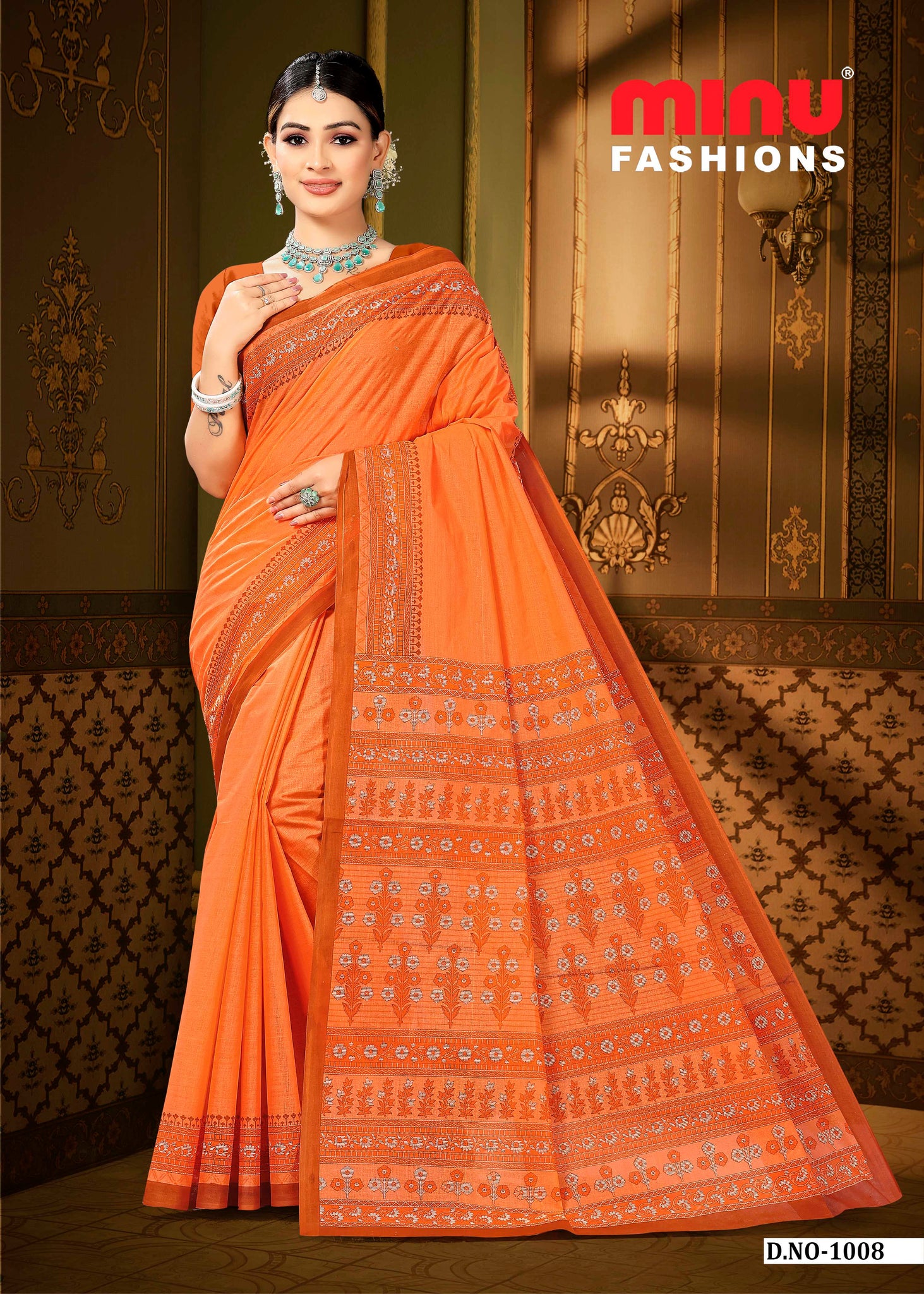 Pure Cotton Khushi Saree in Orange