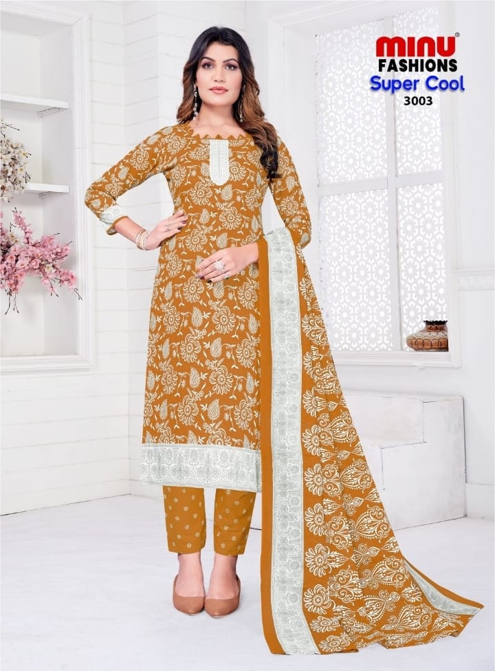 Pure Cotton Super Cool (3 Pcs) Stitched Suit  in Beige
