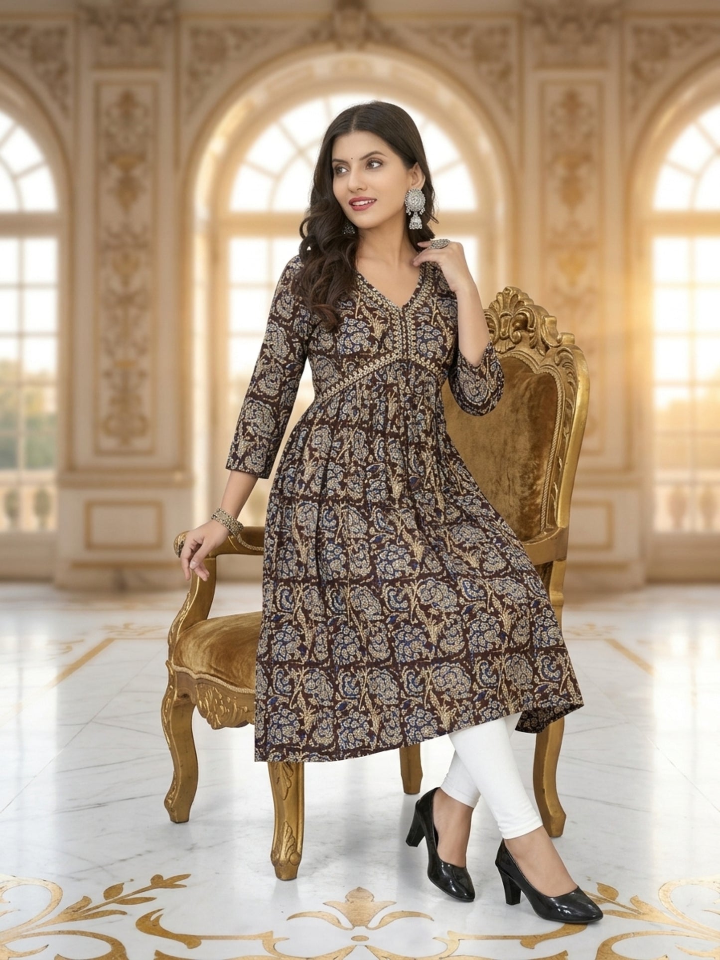 Women Printed Anarkali Kurti