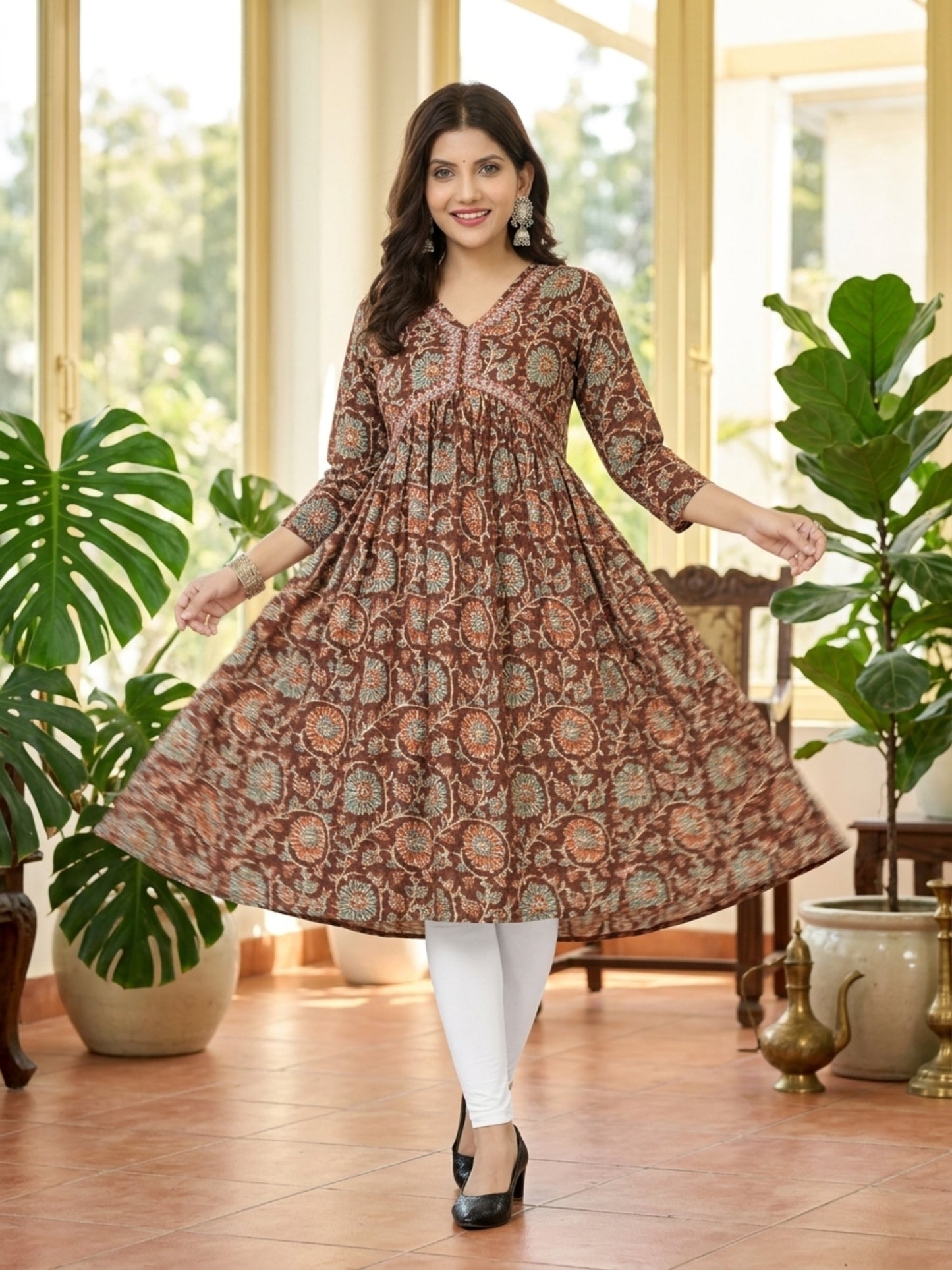 Women Printed Anarkali Kurti
