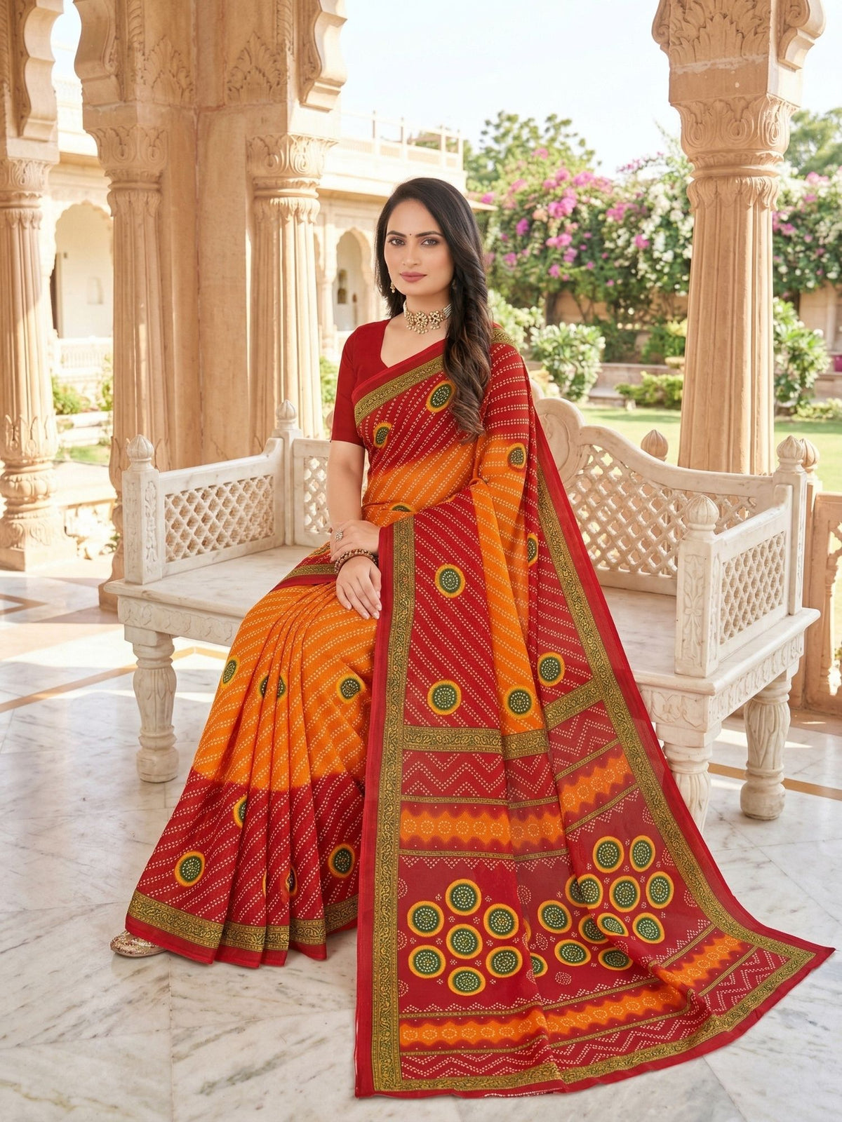 Mandakini Chunari Cotton Saree