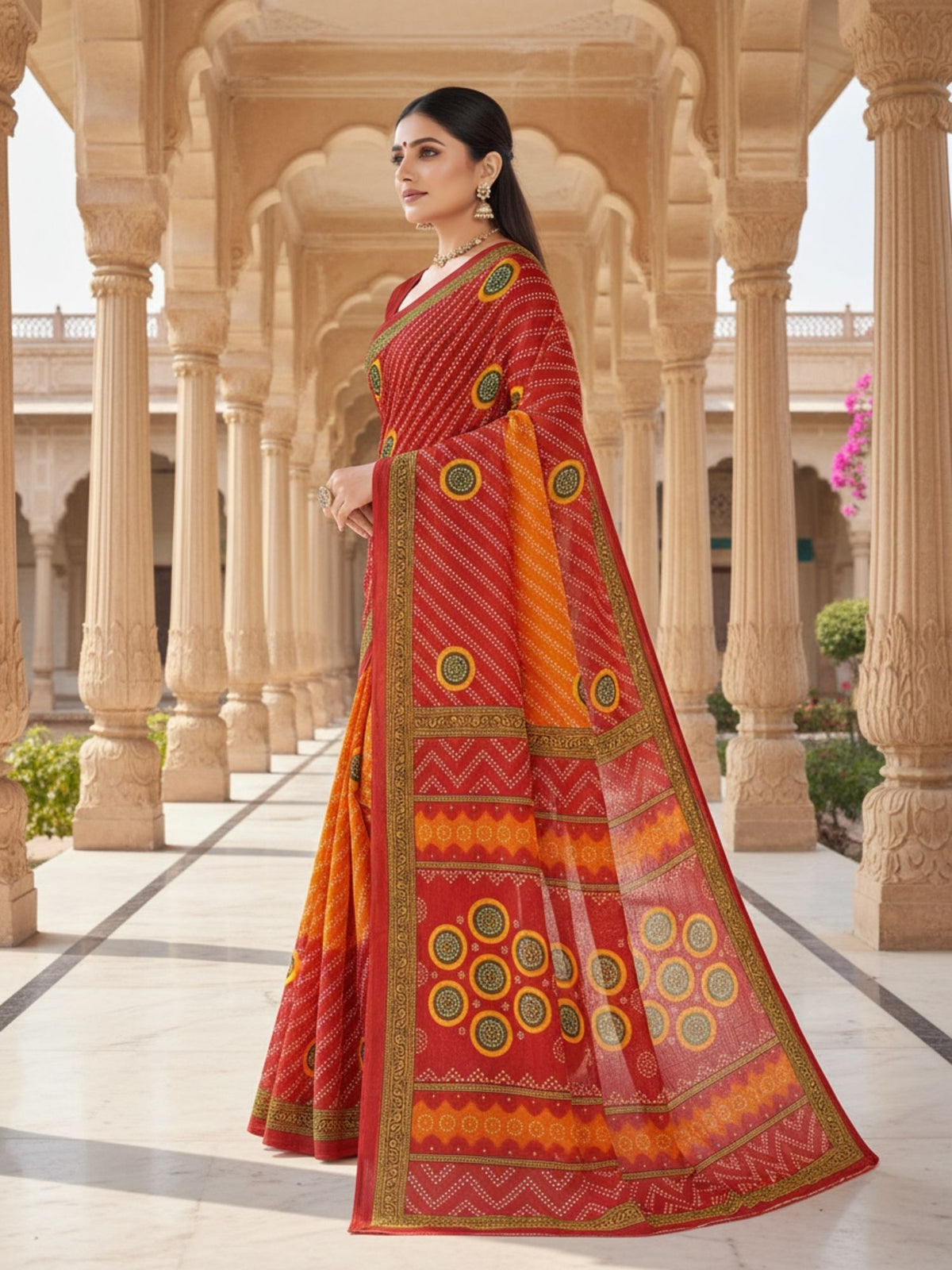 Mandakini Chunari Cotton Saree