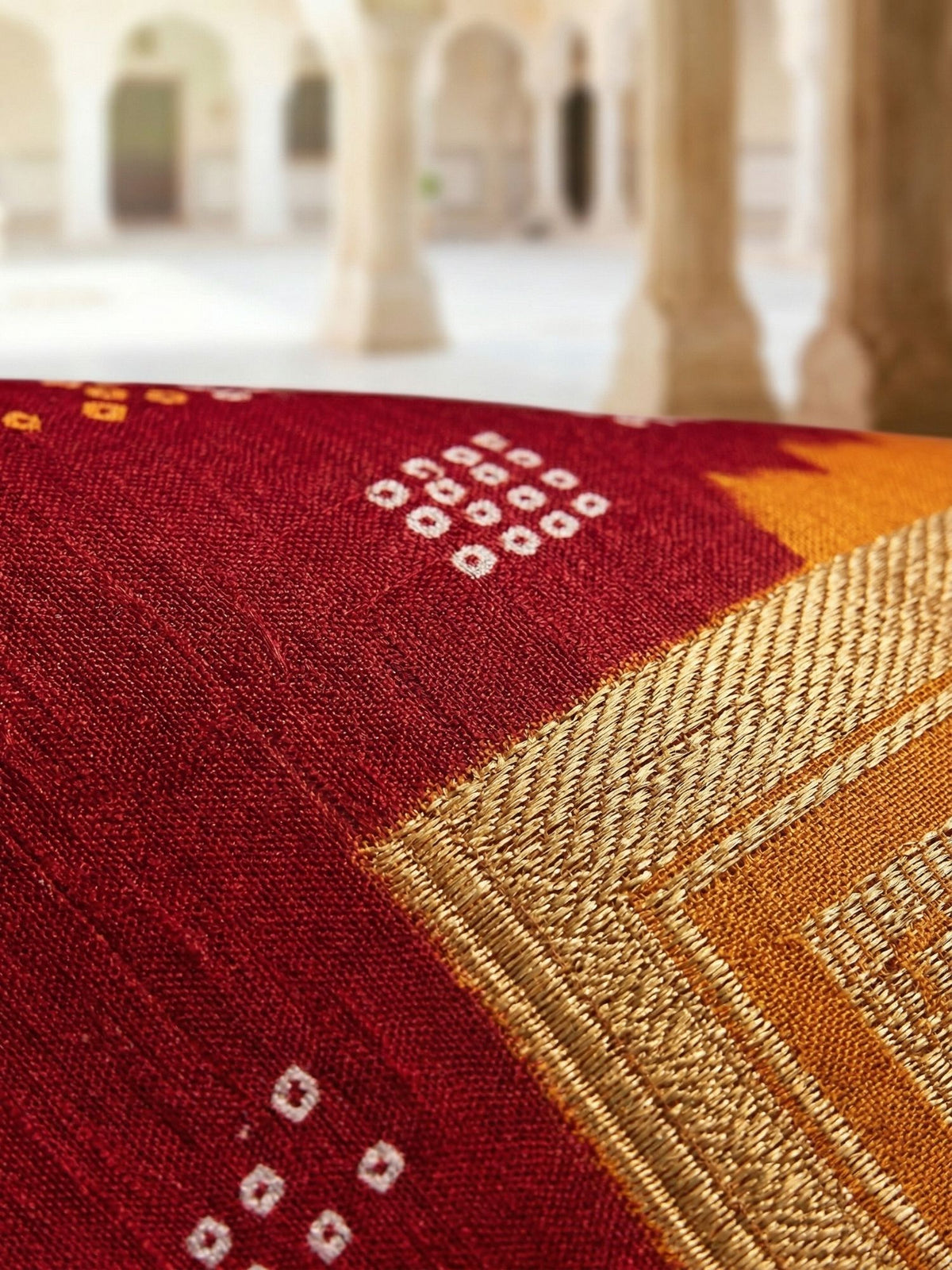 Mandakini Chunari Red Cotton Saree
