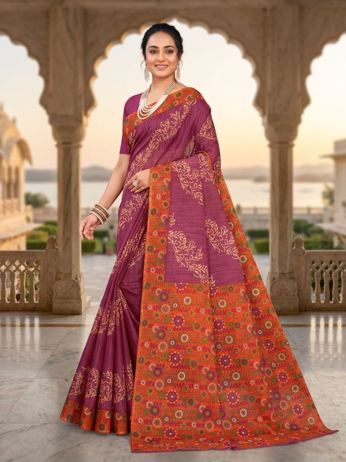 Pure Cotton Saree for Women Soft Lightweight Printed Daily Wear Traditional Casual Office Wear Saree