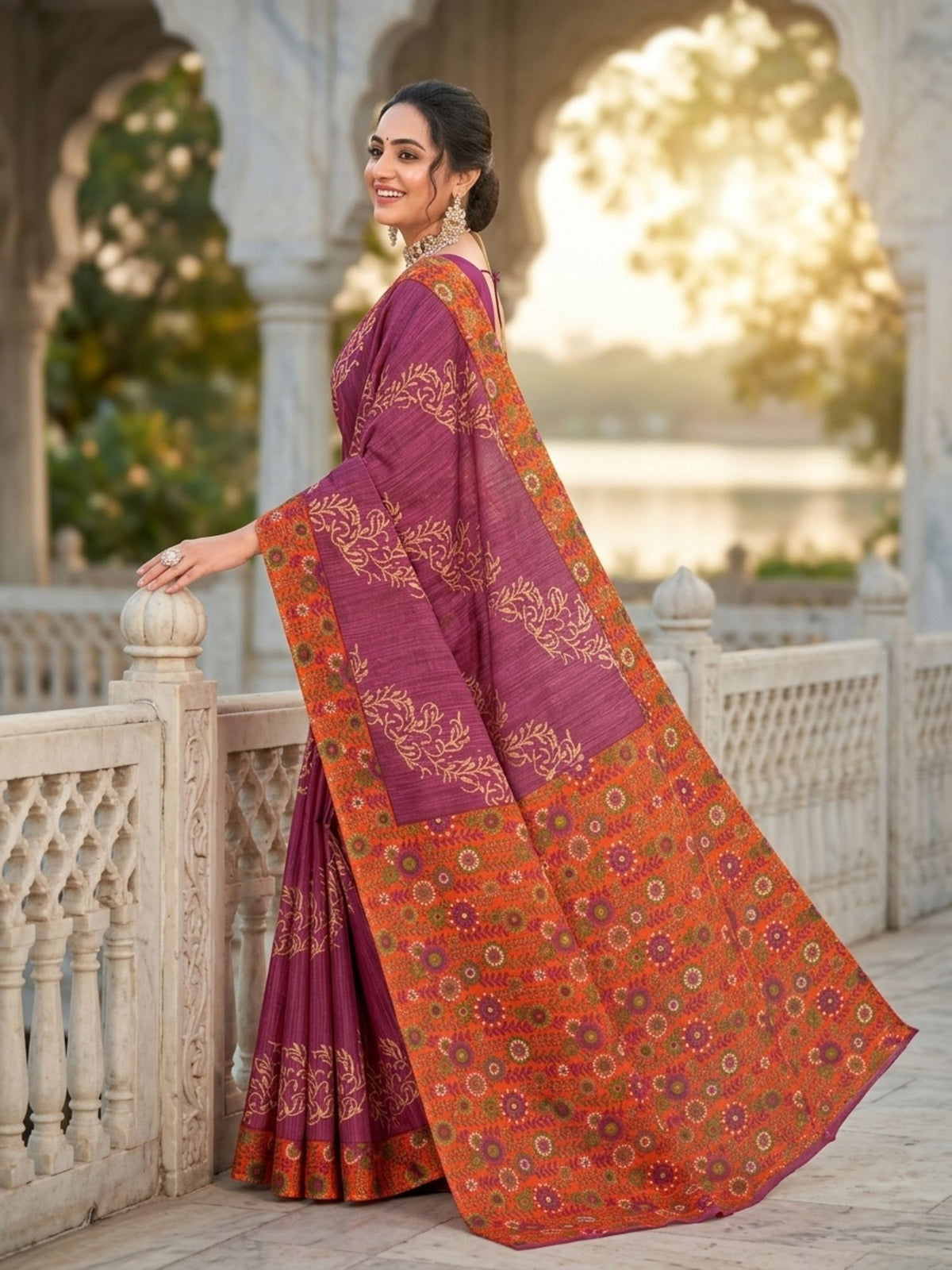 Pure Cotton Saree for Women Soft Lightweight Printed Daily Wear Traditional Casual Office Wear Saree