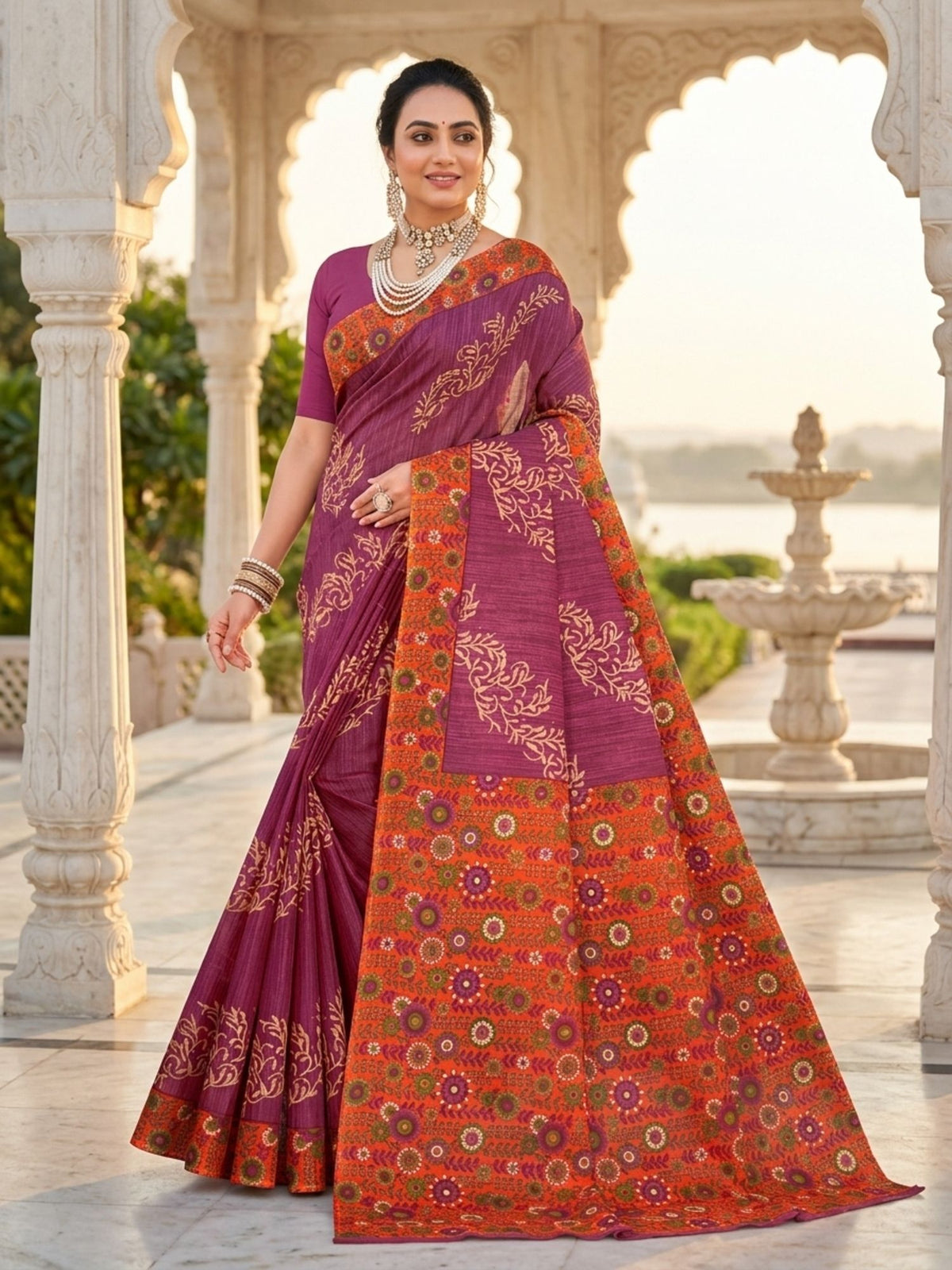 Pure Cotton Saree for Women Soft Lightweight Printed Daily Wear Traditional Casual Office Wear Saree