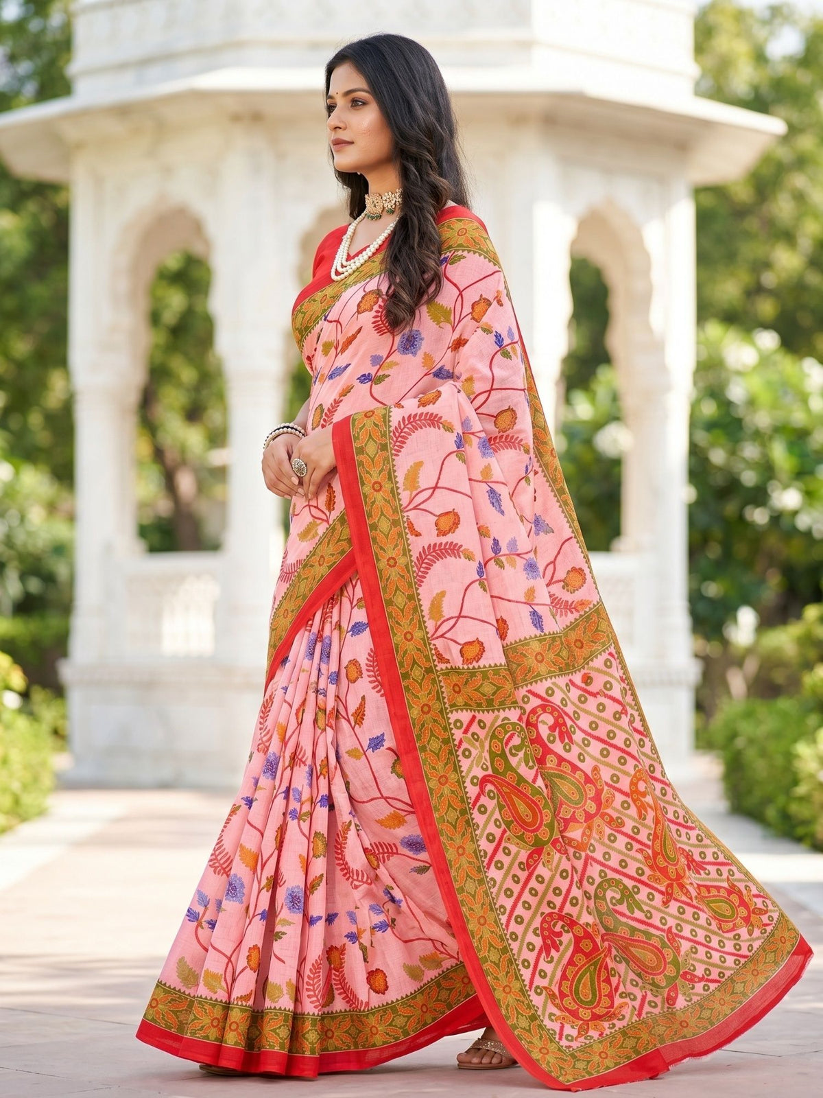 Pure Cotton Saree for Women Soft Lightweight Printed Daily Wear Traditional Casual Office Wear Saree