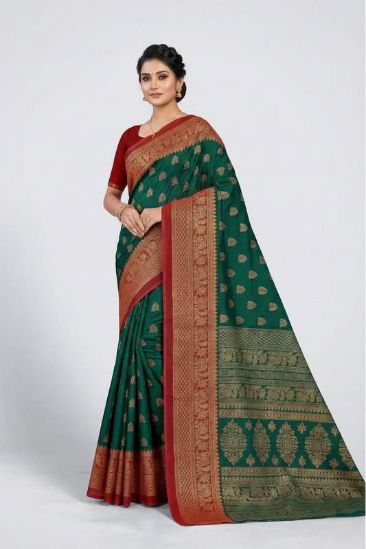 Gold Star Malai Cotton Printed Saree