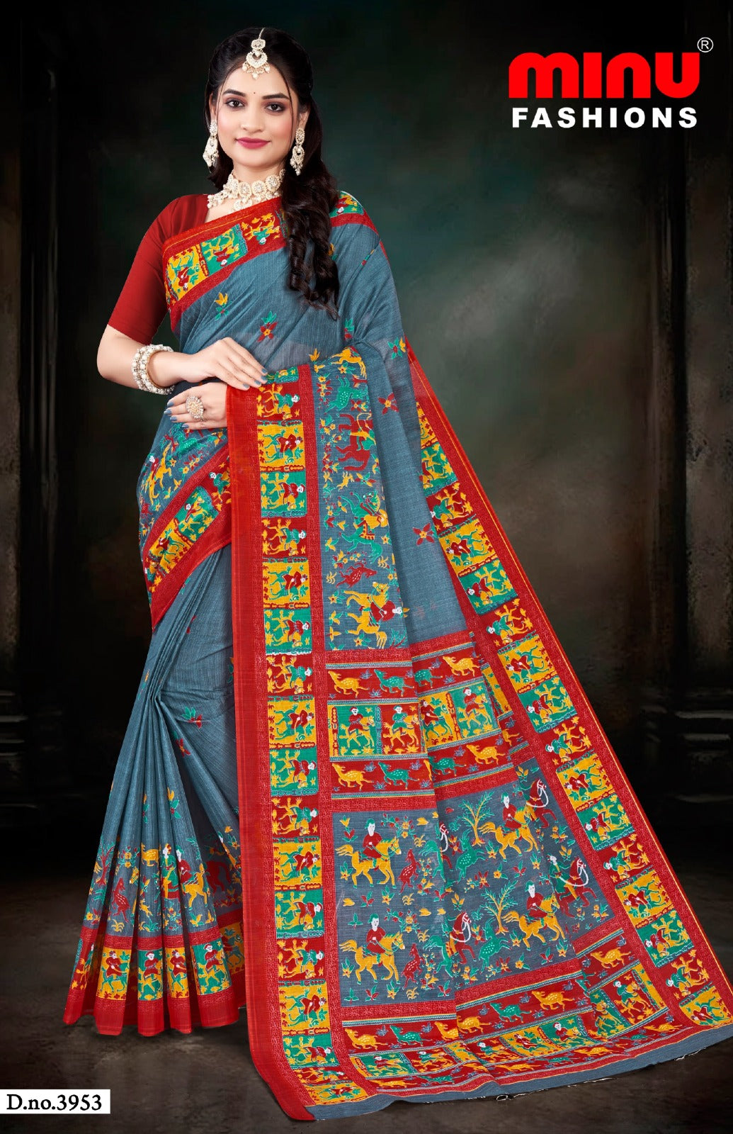 Saree Hi Demand 7 – cotton printed saree with bold ethnic prints