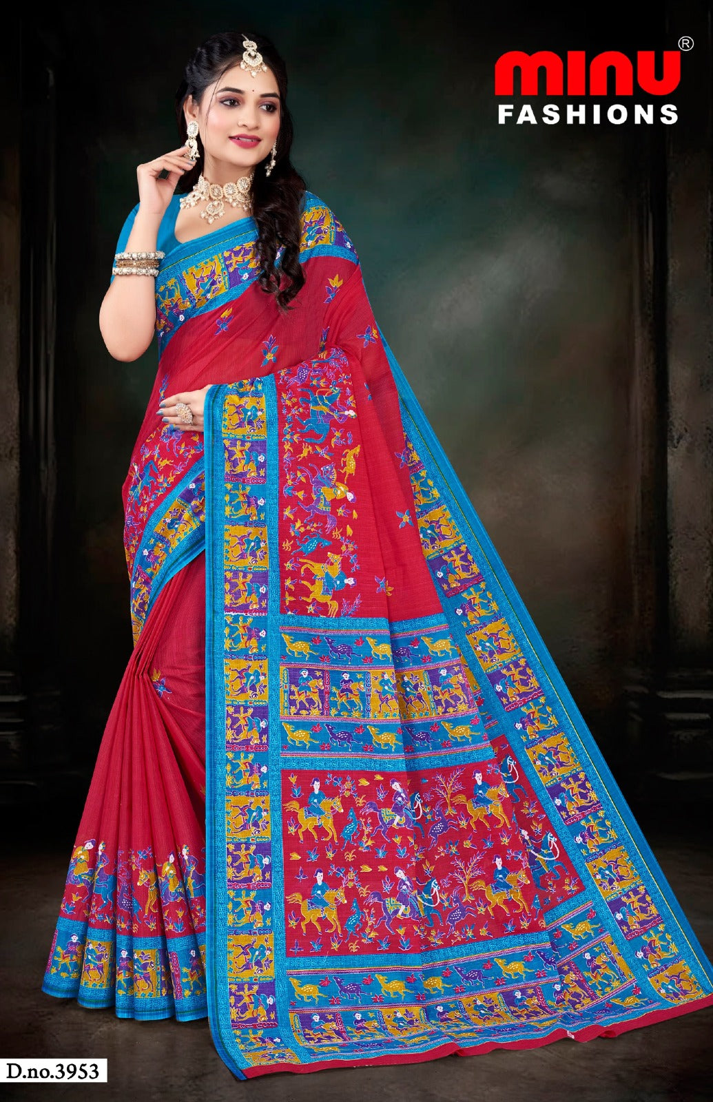 Saree Hi Demand 7 – cotton printed saree with bold ethnic prints