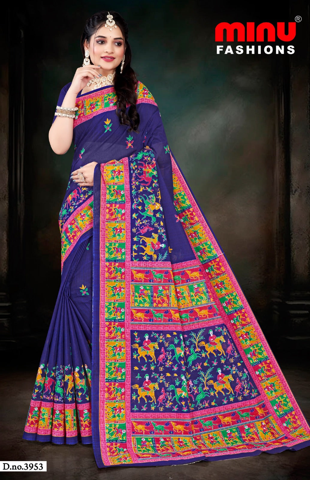 Saree Hi Demand 7 – cotton printed saree with bold ethnic prints