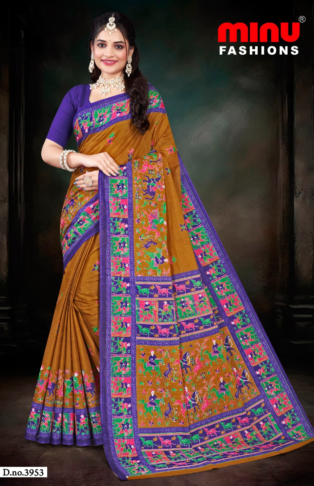 Saree Hi Demand 7 – cotton printed saree with bold ethnic prints