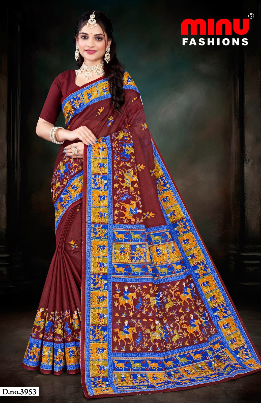 Saree Hi Demand 7 – cotton printed saree with bold ethnic prints
