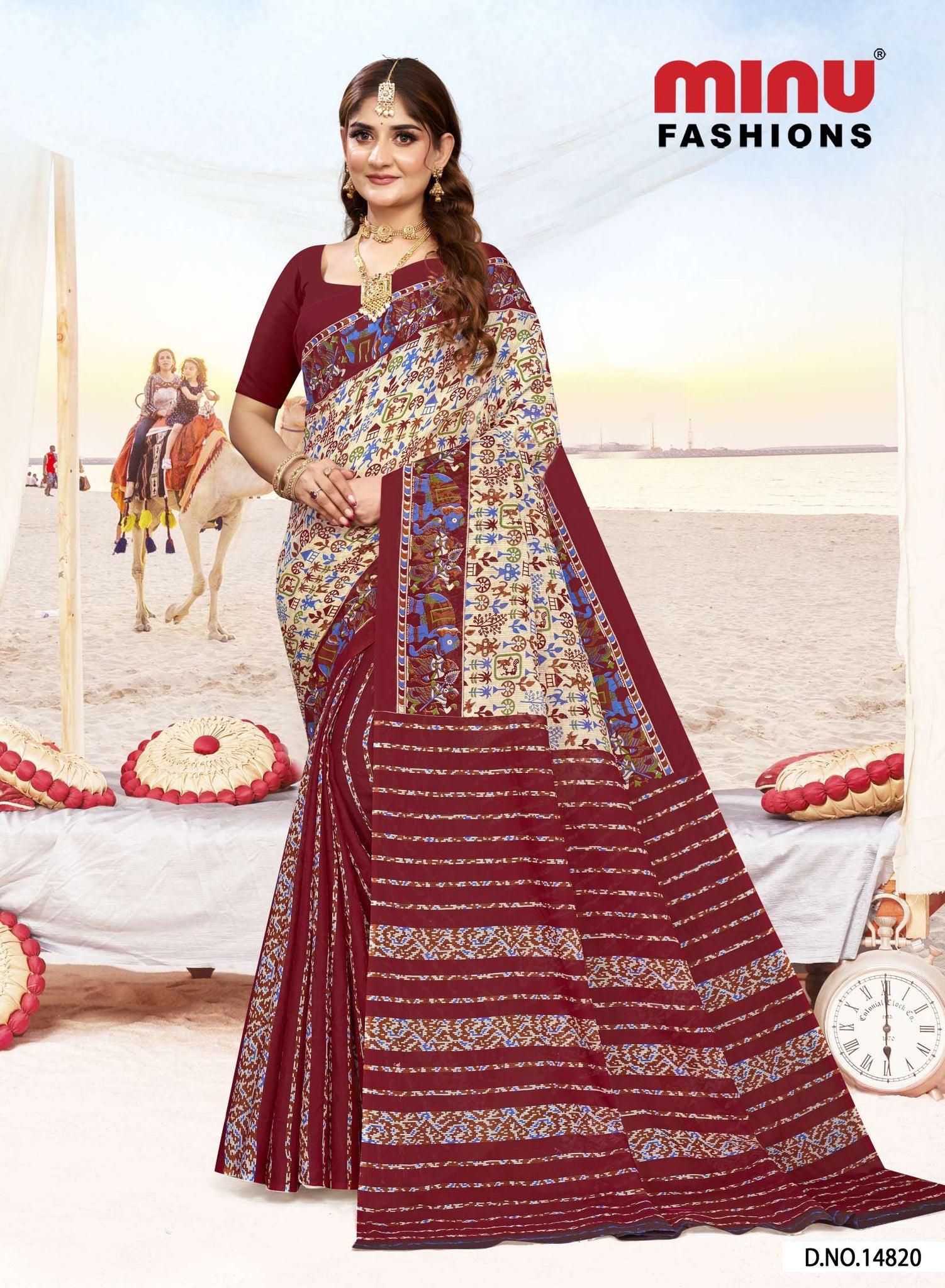 Sonajhuri Cotton Saree Maroon