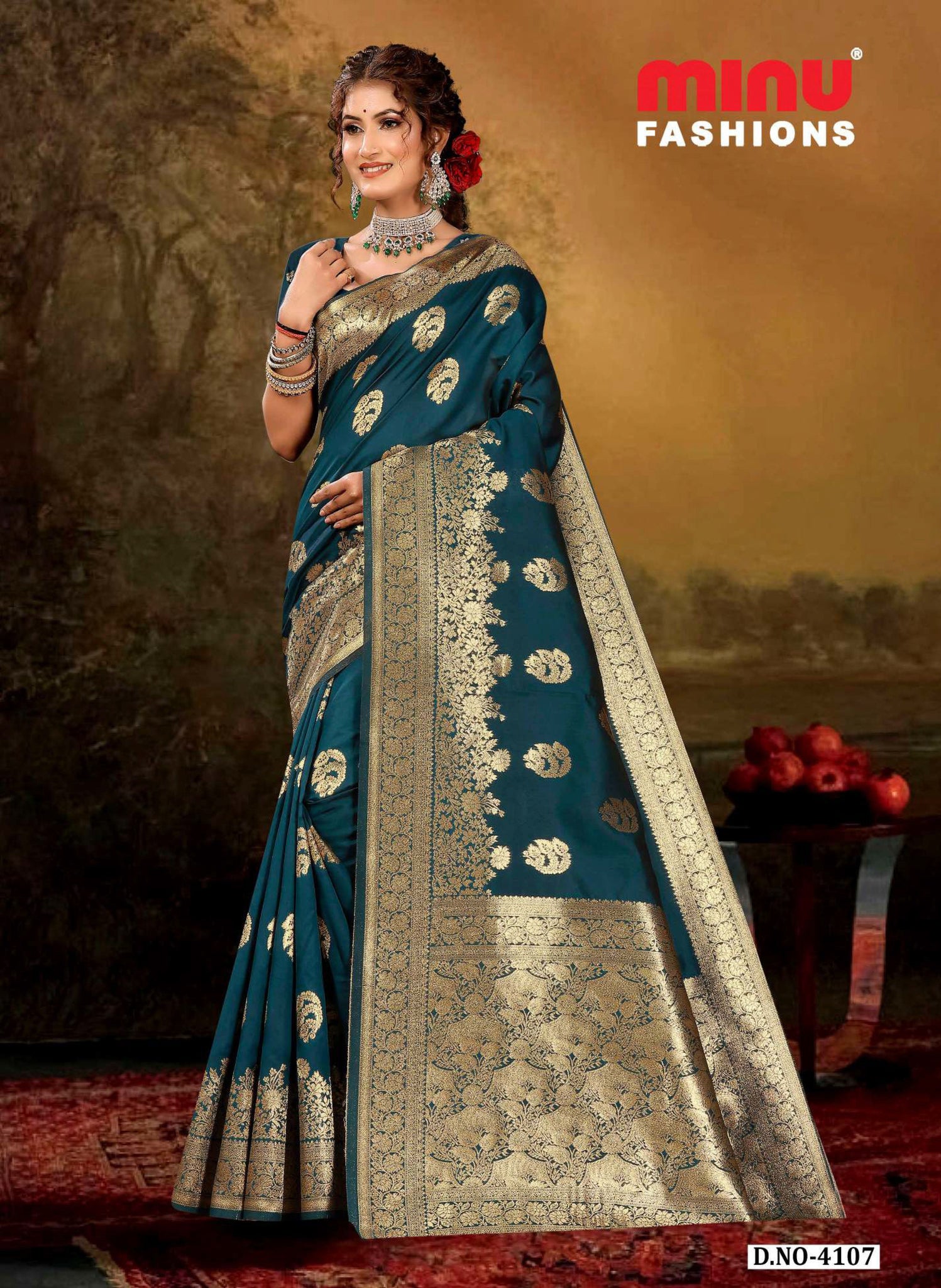 Premium Litchi Silk Designer with Blouse Piece RASHMALAI Saree