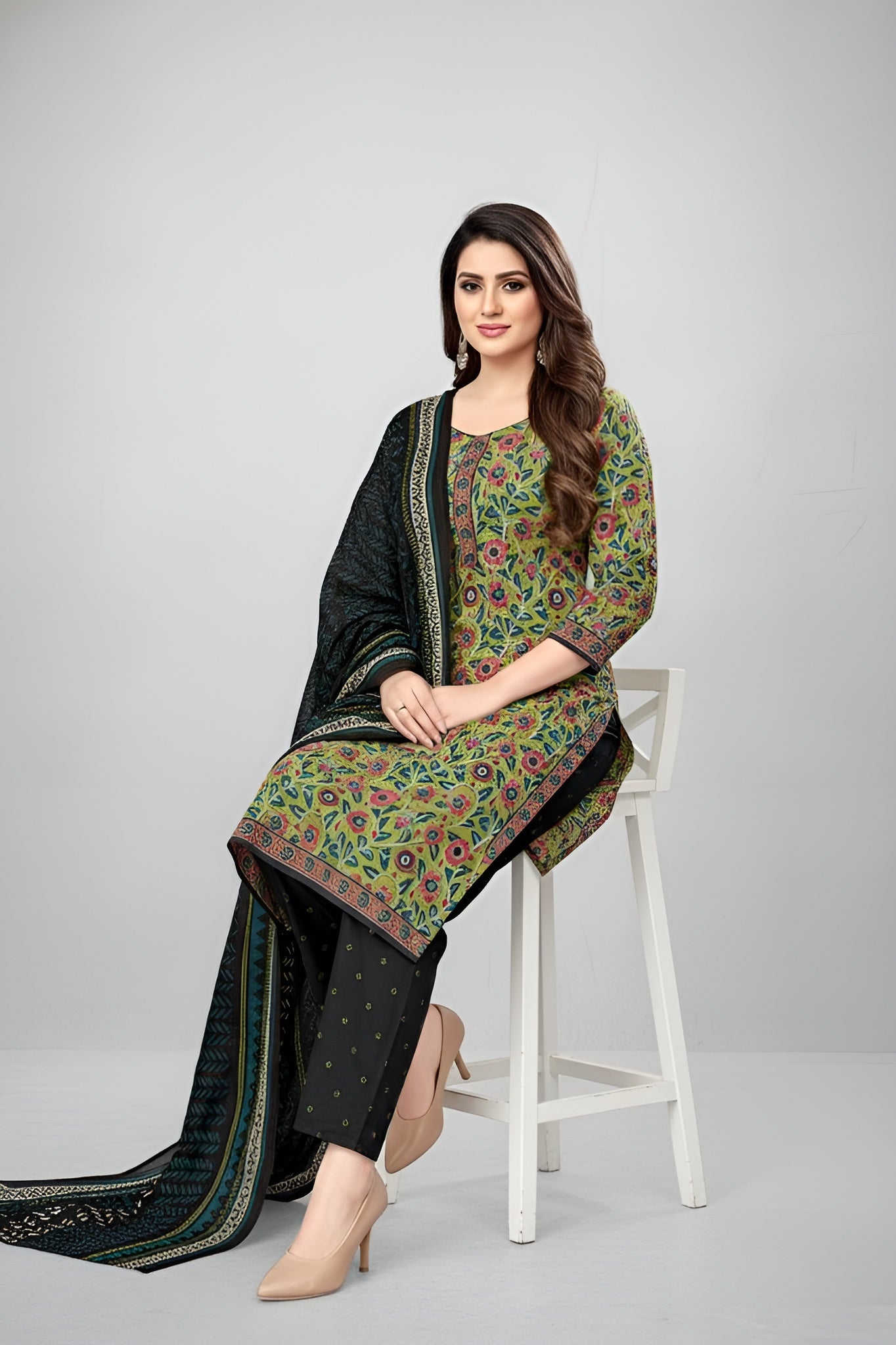 Vasundhara 18 Cotton Printed Stitched Salwar Suit XL 1801