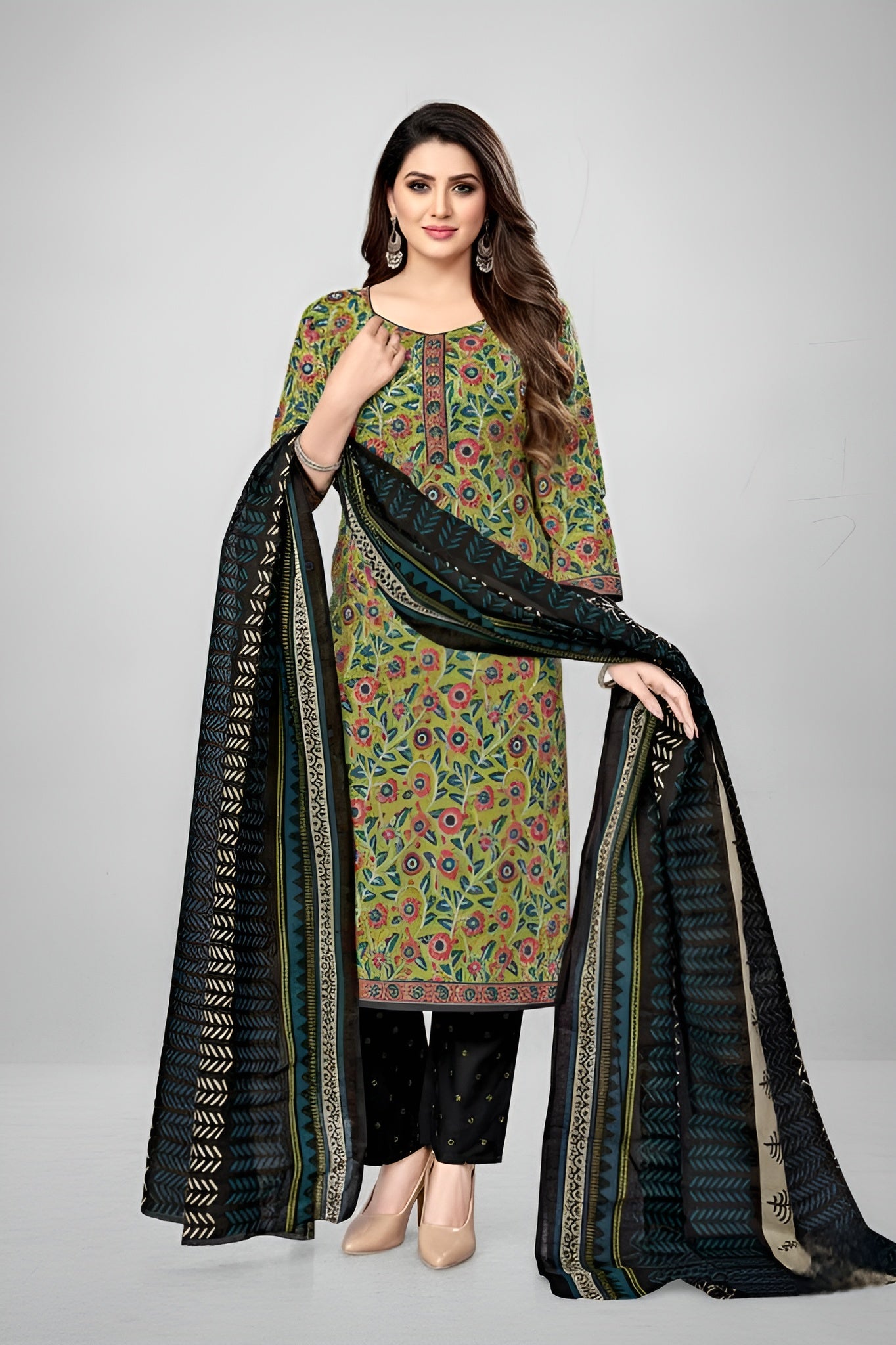 Vasundhara 18 Cotton Printed Stitched Salwar Suit XL 1801