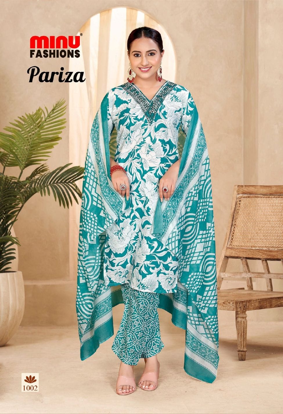 Pariza Cotton Printed Stitched Salwar Suit 1002