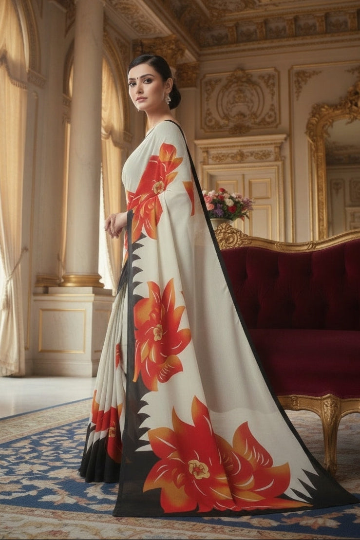 Ambarsariya Cotton Digital Printed Saree 4006-A