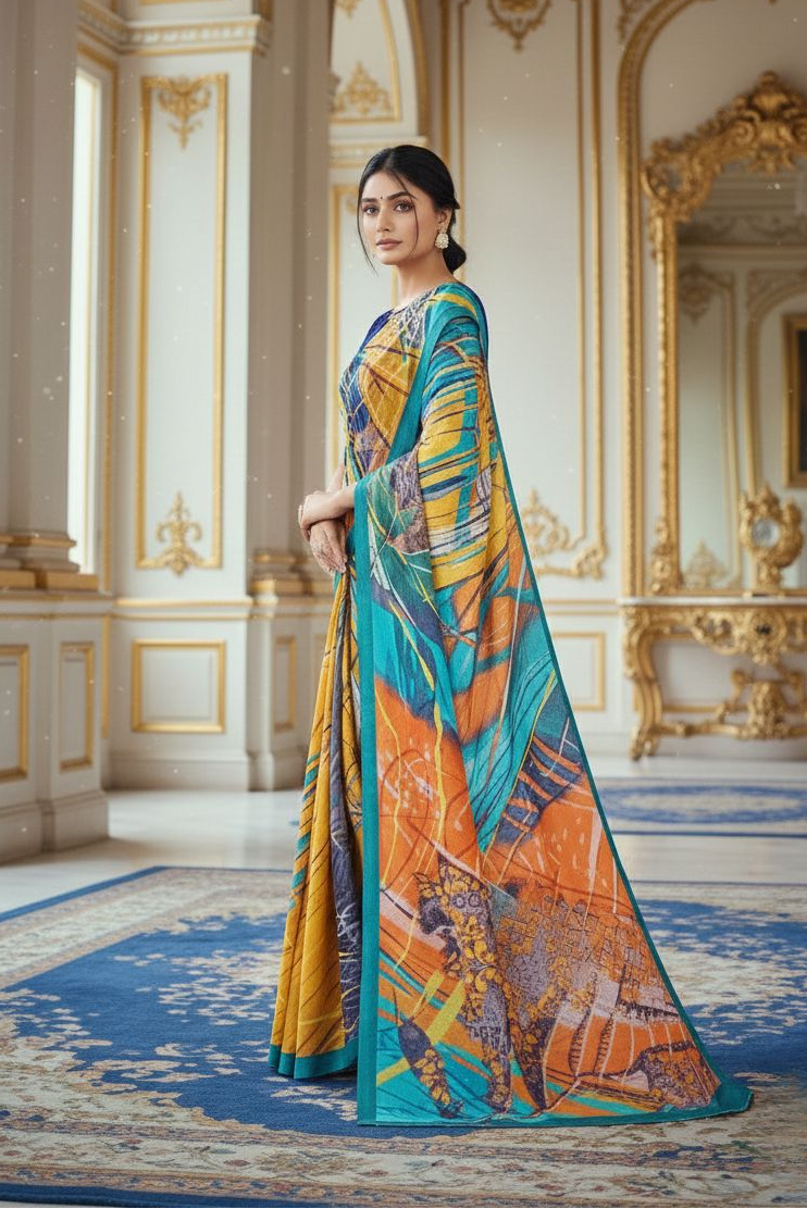 Ambarsariya Cotton Digital Printed Saree 4051