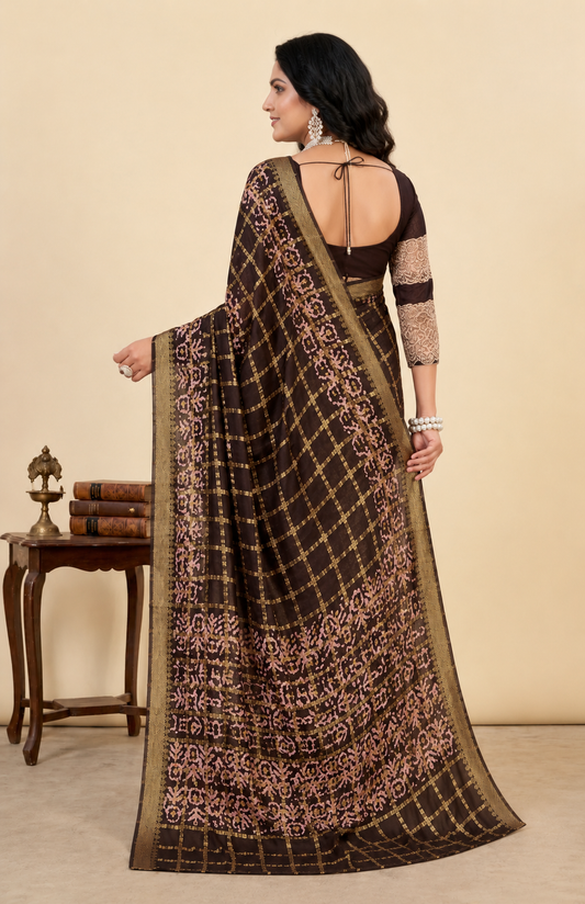 Jalwa Batik Black Cheue Cotton Saree