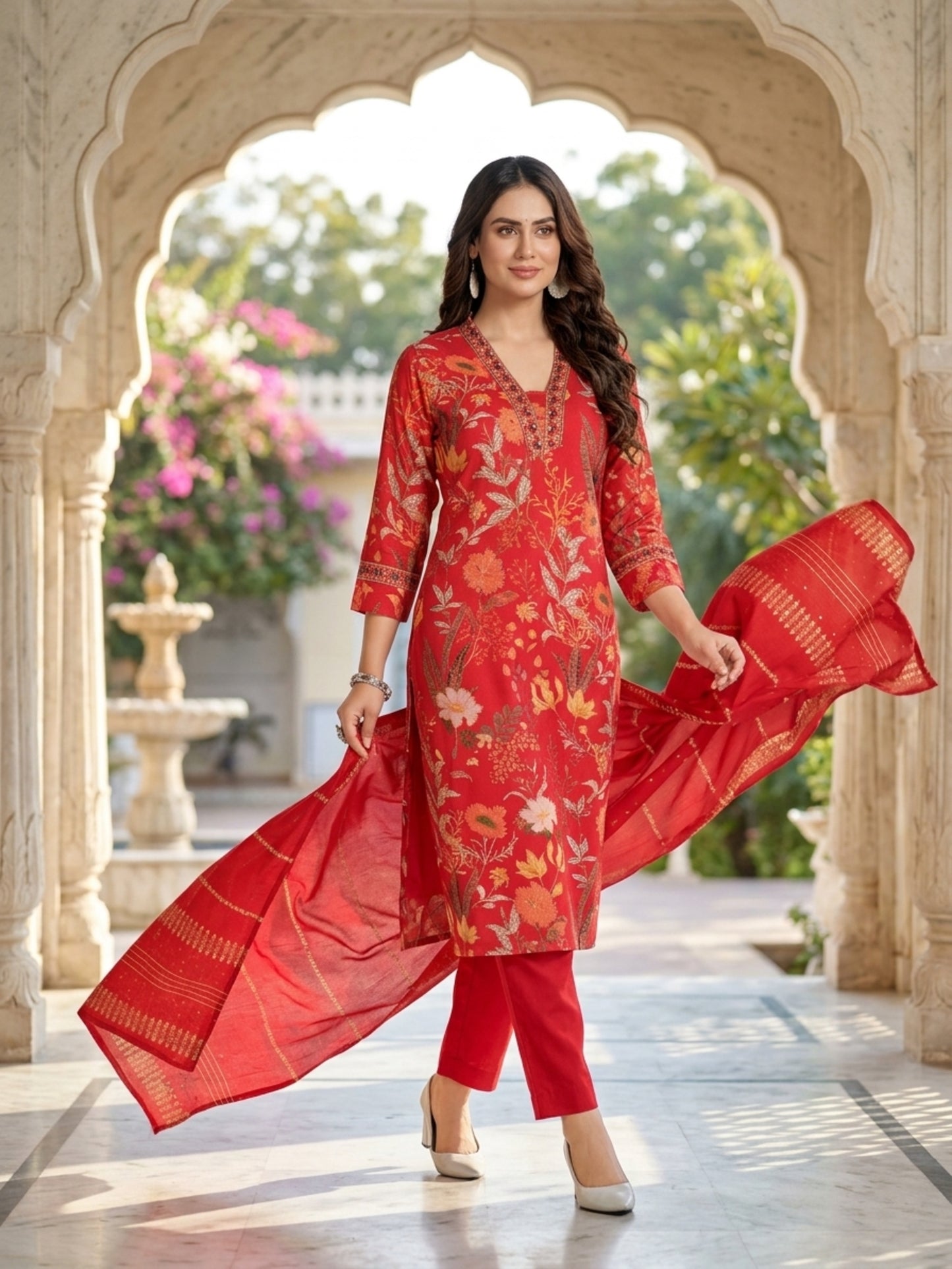 Isha Women Floral Printed Salwar Suit Set | Ank