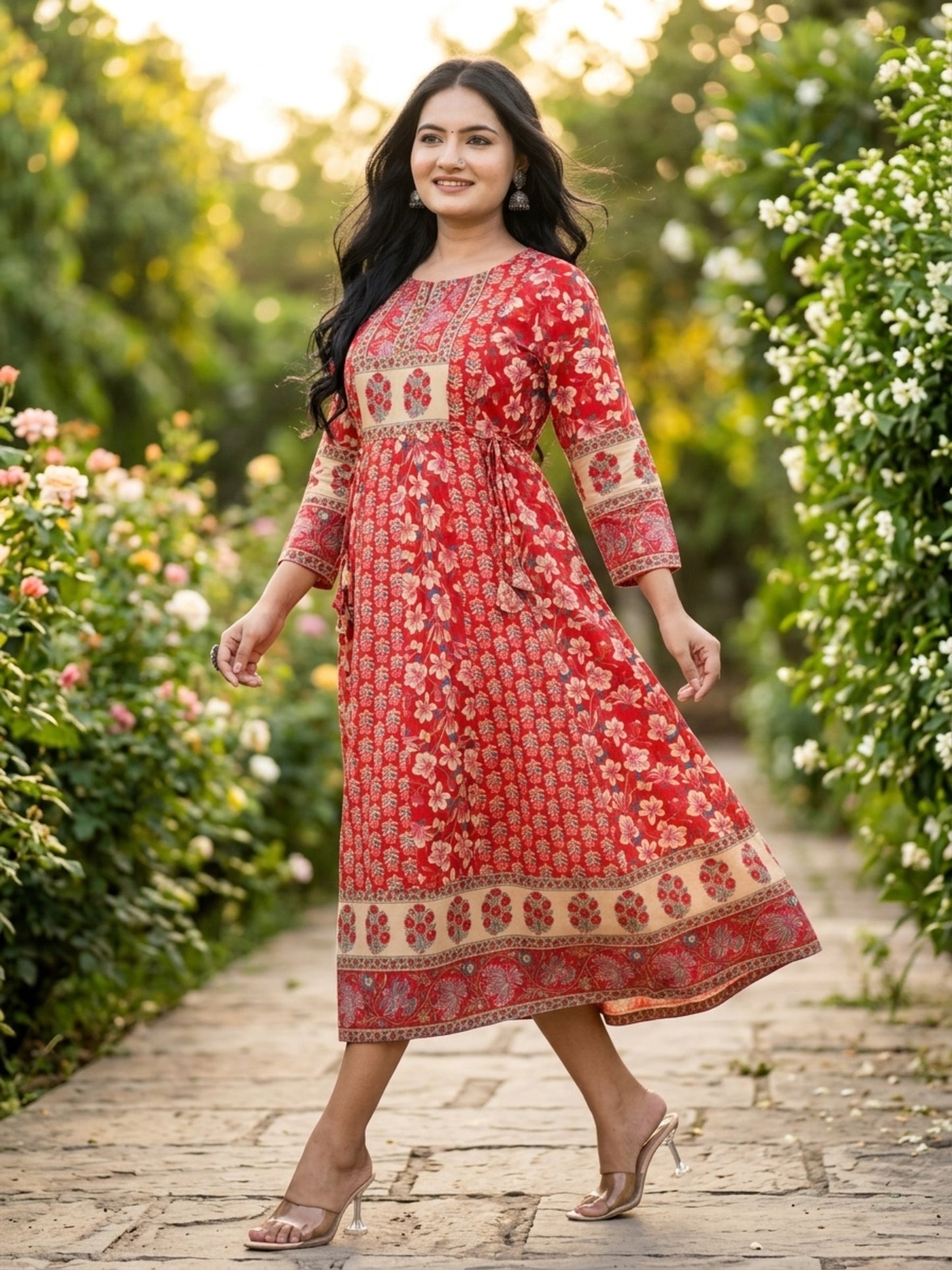 Minu Fashions Anwesha Women Printed Anarkali Kurti ( Ank )