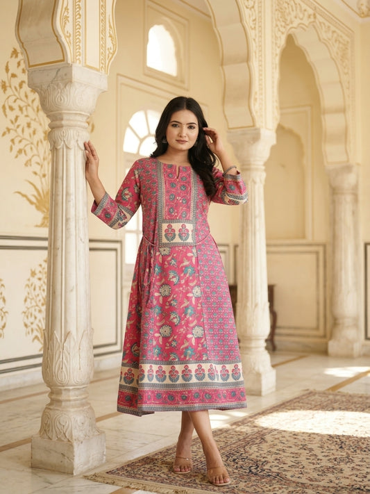 Minu Fashions Anwesha Women Printed Anarkali Kurti ( Ank )