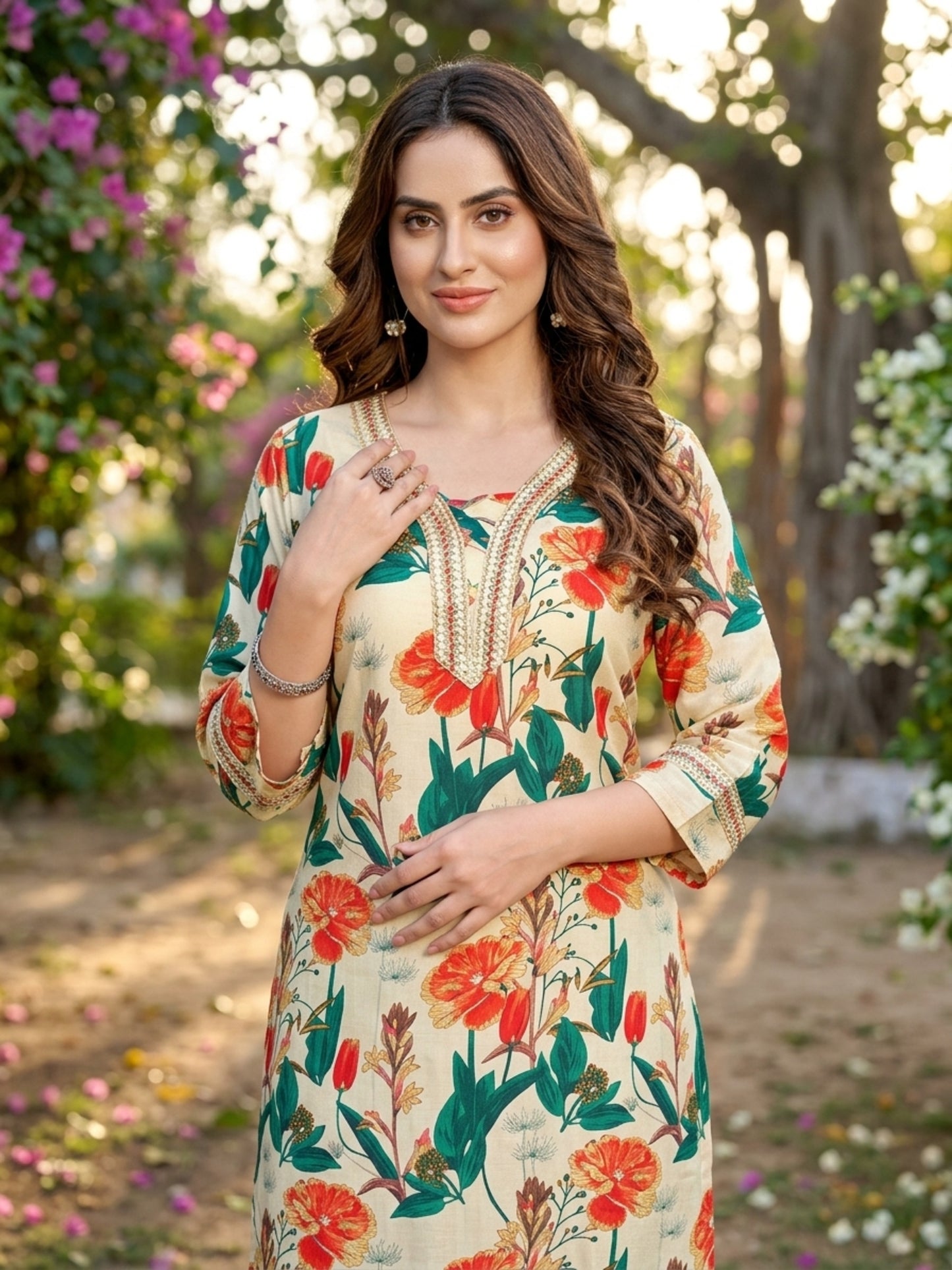 Isha Women Floral Printed Salwar Suit Set | Ank