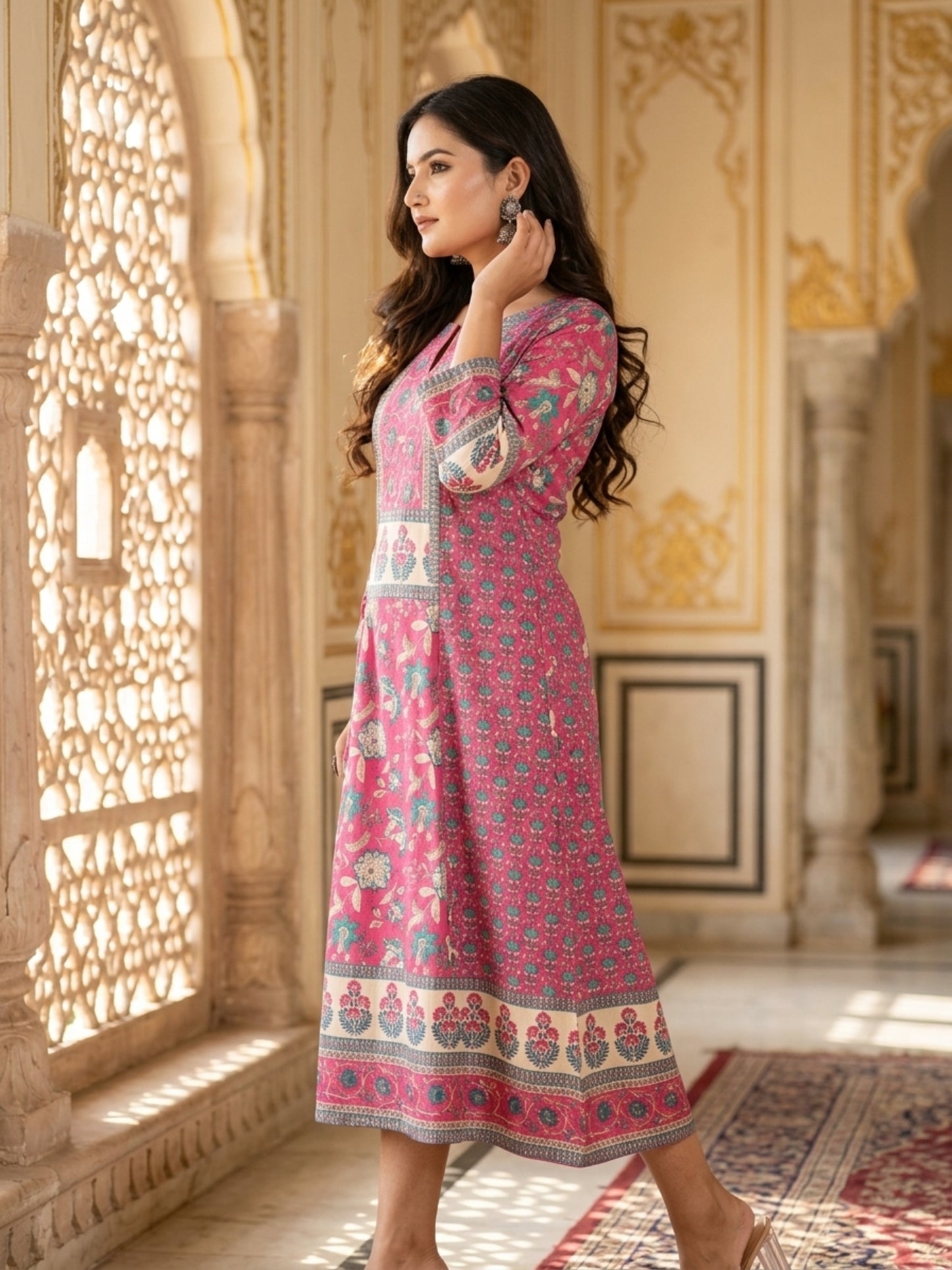 Minu Fashions Anwesha Women Printed Anarkali Kurti ( Ank )