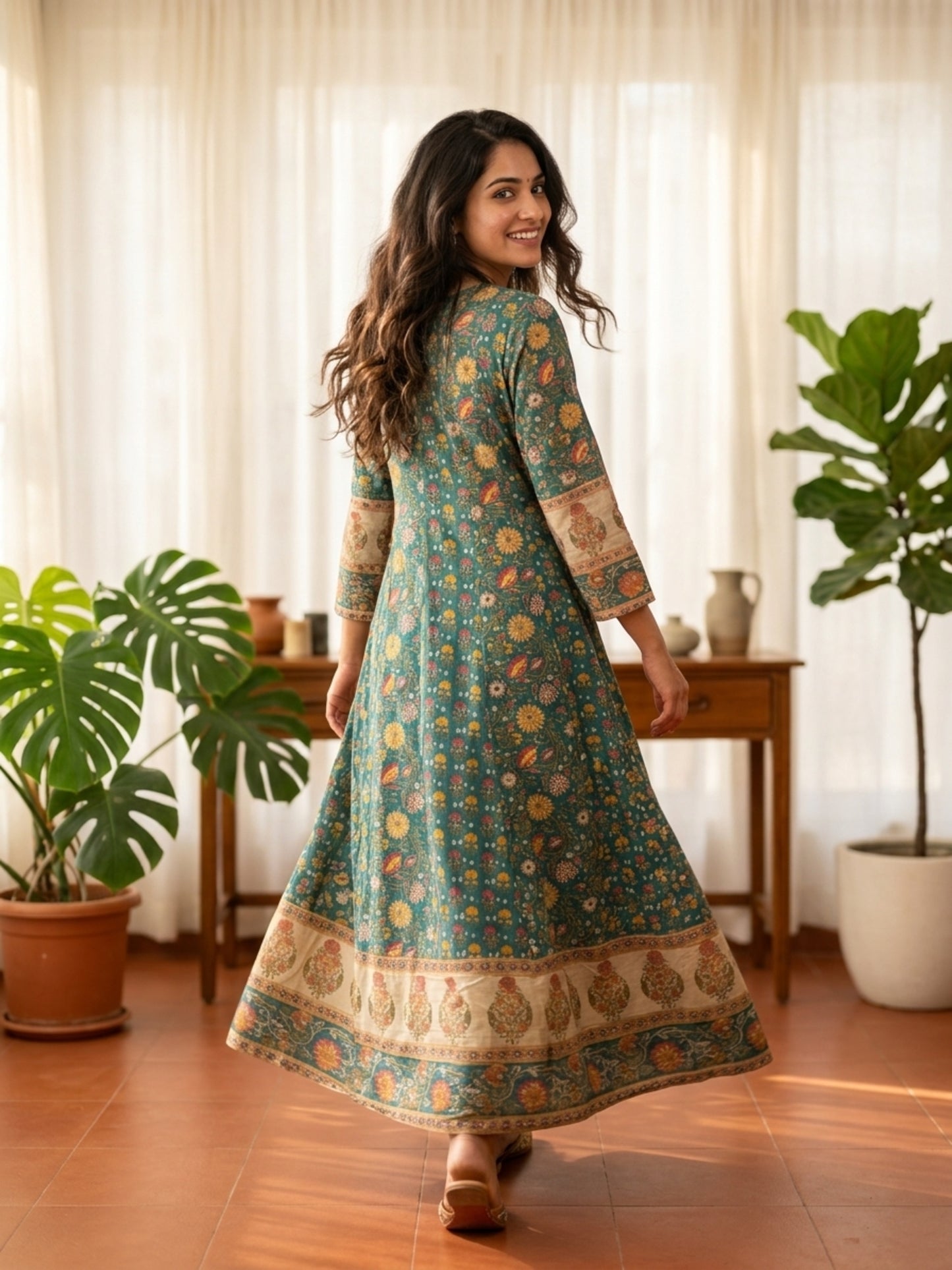 Minu Fashions Anwesha Women Printed Anarkali Kurti ( Ank )