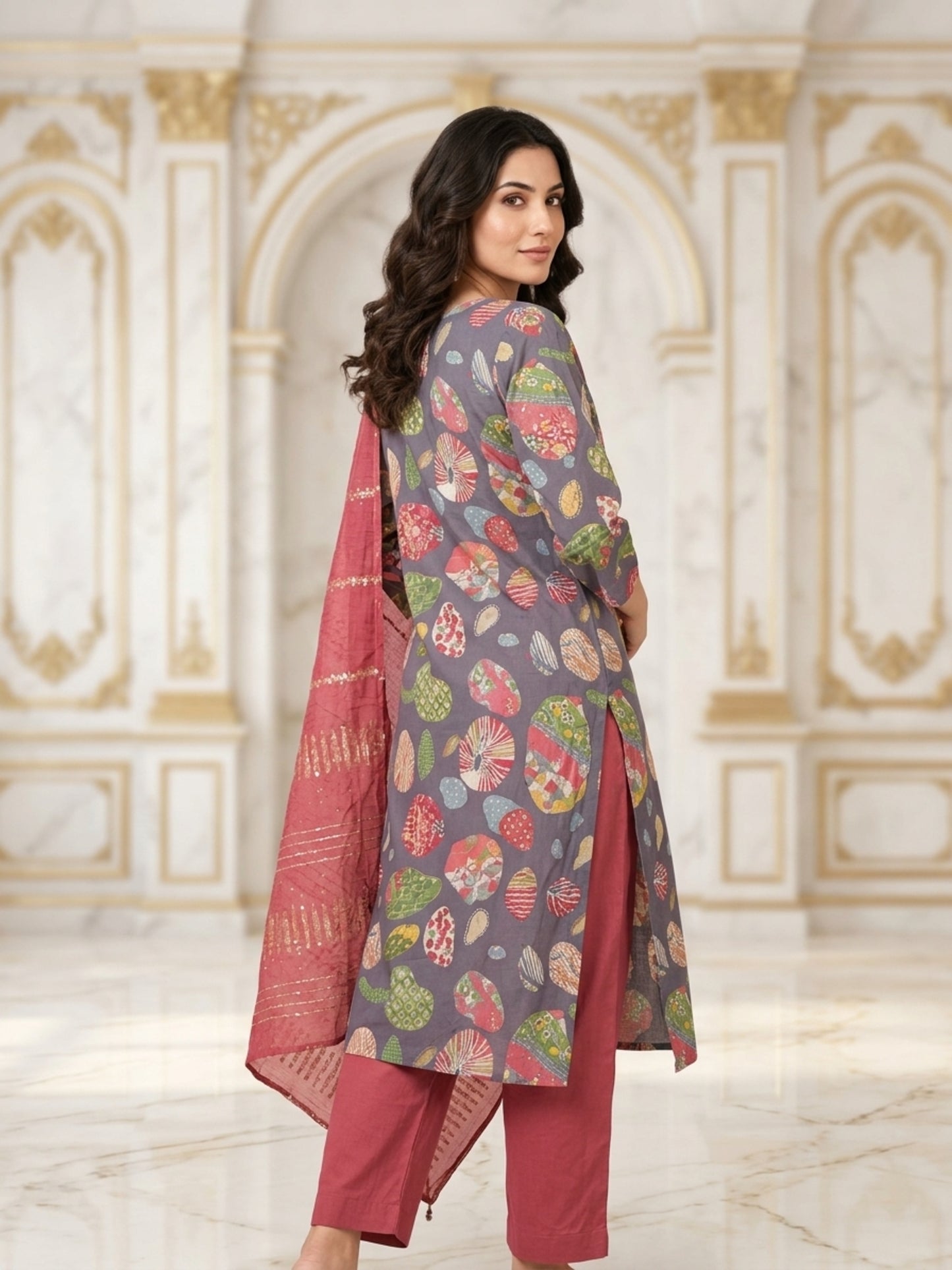Isha Women Floral Printed Salwar Suit Set | Ank