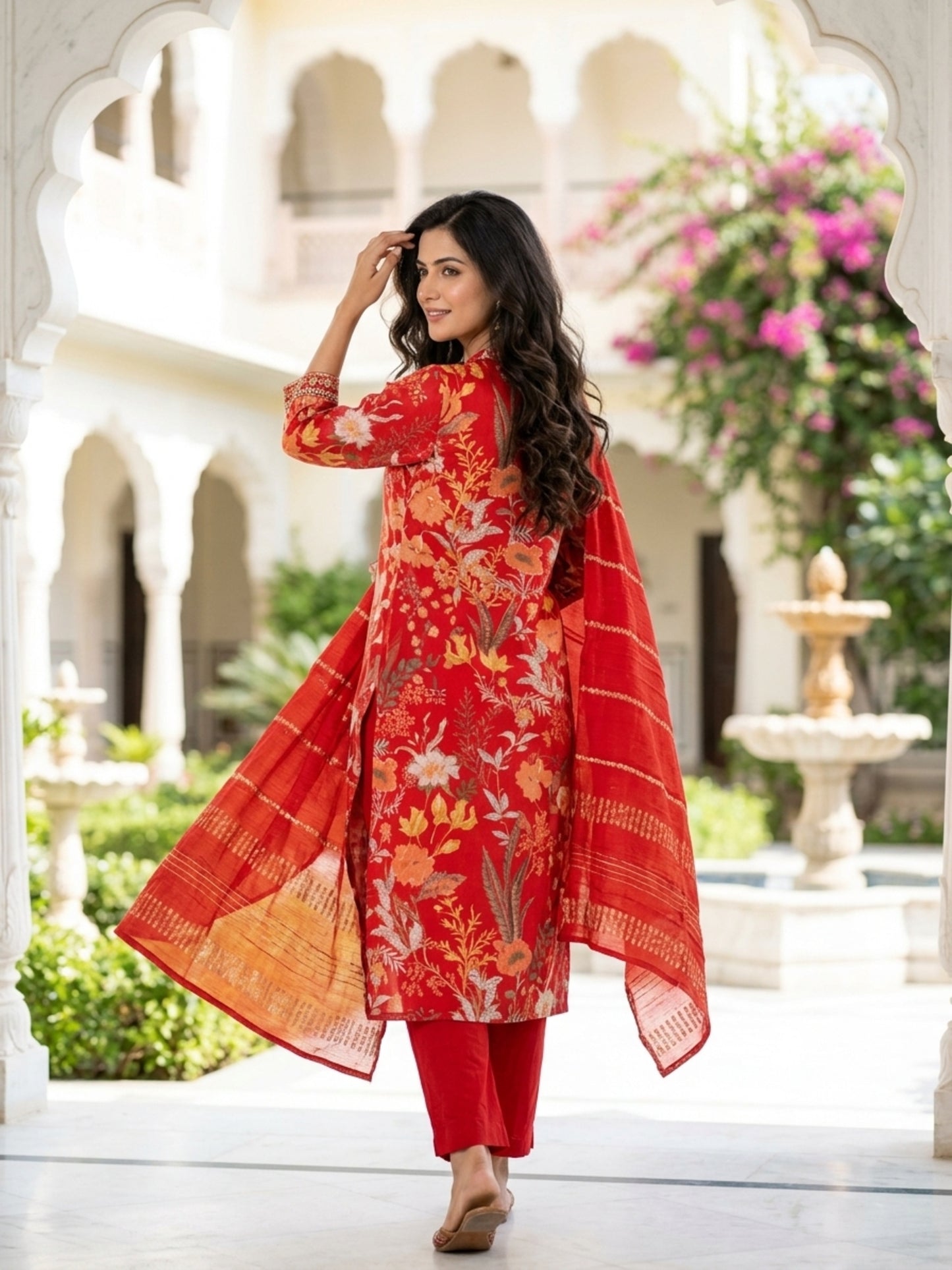 Isha Women Floral Printed Salwar Suit Set | Ank