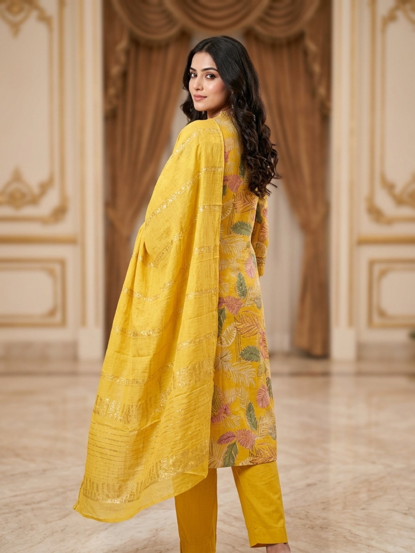 Isha Women Floral Printed Salwar Suit Set | Ank