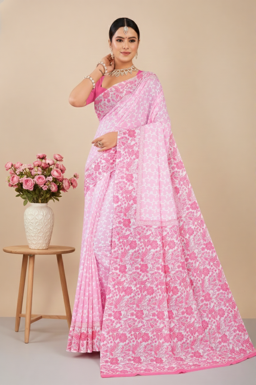 Good Day Pestal Cotton Printed Saree 2779