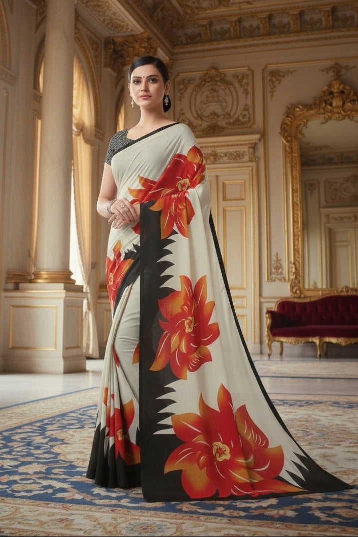 Ambarsariya Cotton Digital Printed Saree 4006-A