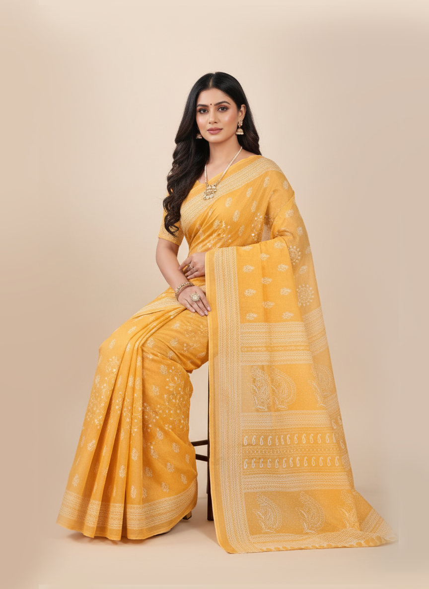 Pestal Magic V- Premium Cotton Saree
