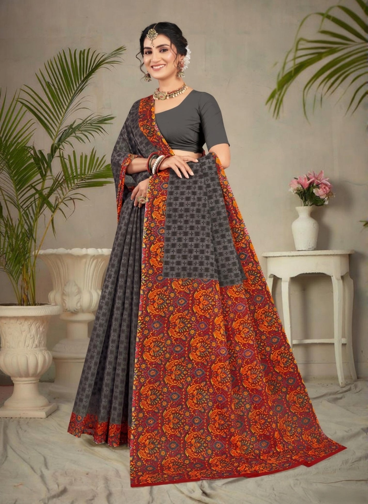 Malang Gala Cotton Printed Saree 1005