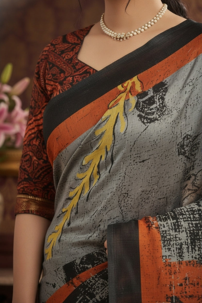 Ambarsariya Cotton Digital Printed Saree 4054