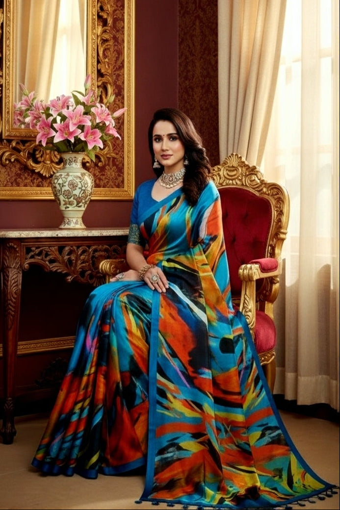 Ambarsariya Cotton Digital Printed Saree 4012