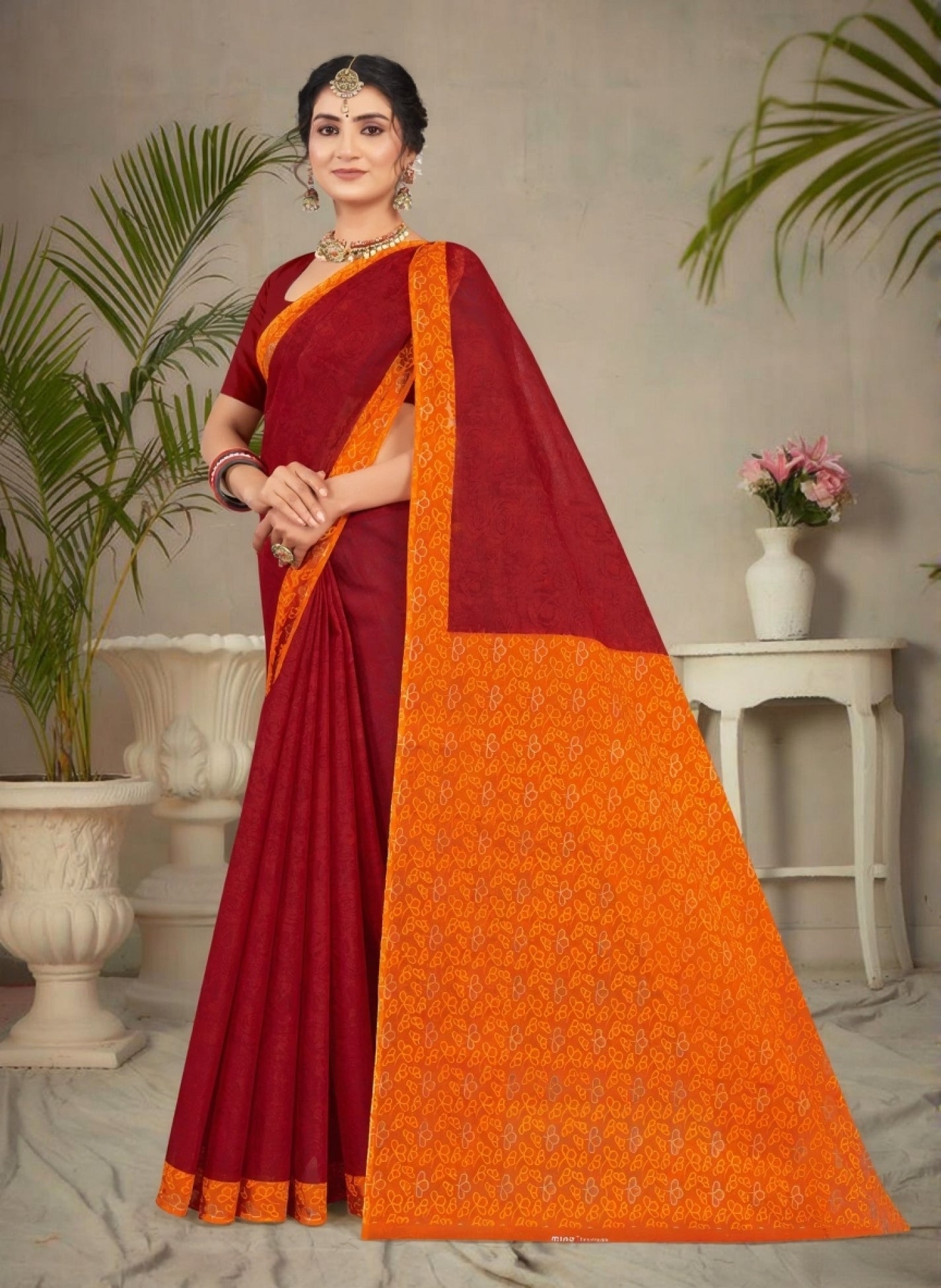 Malang Gala Cotton Printed Saree 1006