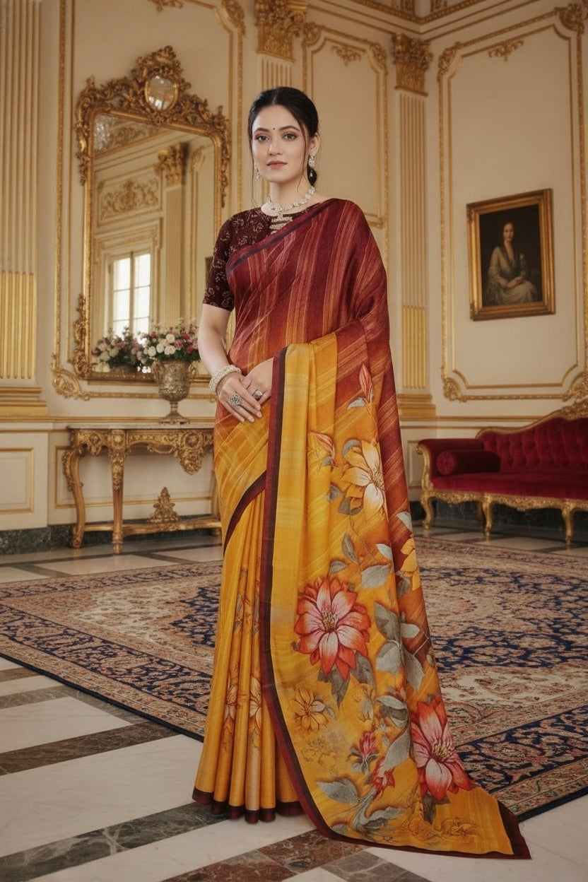 Ambarsariya Cotton Digital Printed Saree 4038