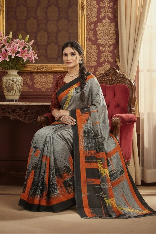 Ambarsariya Cotton Digital Printed Saree 4054