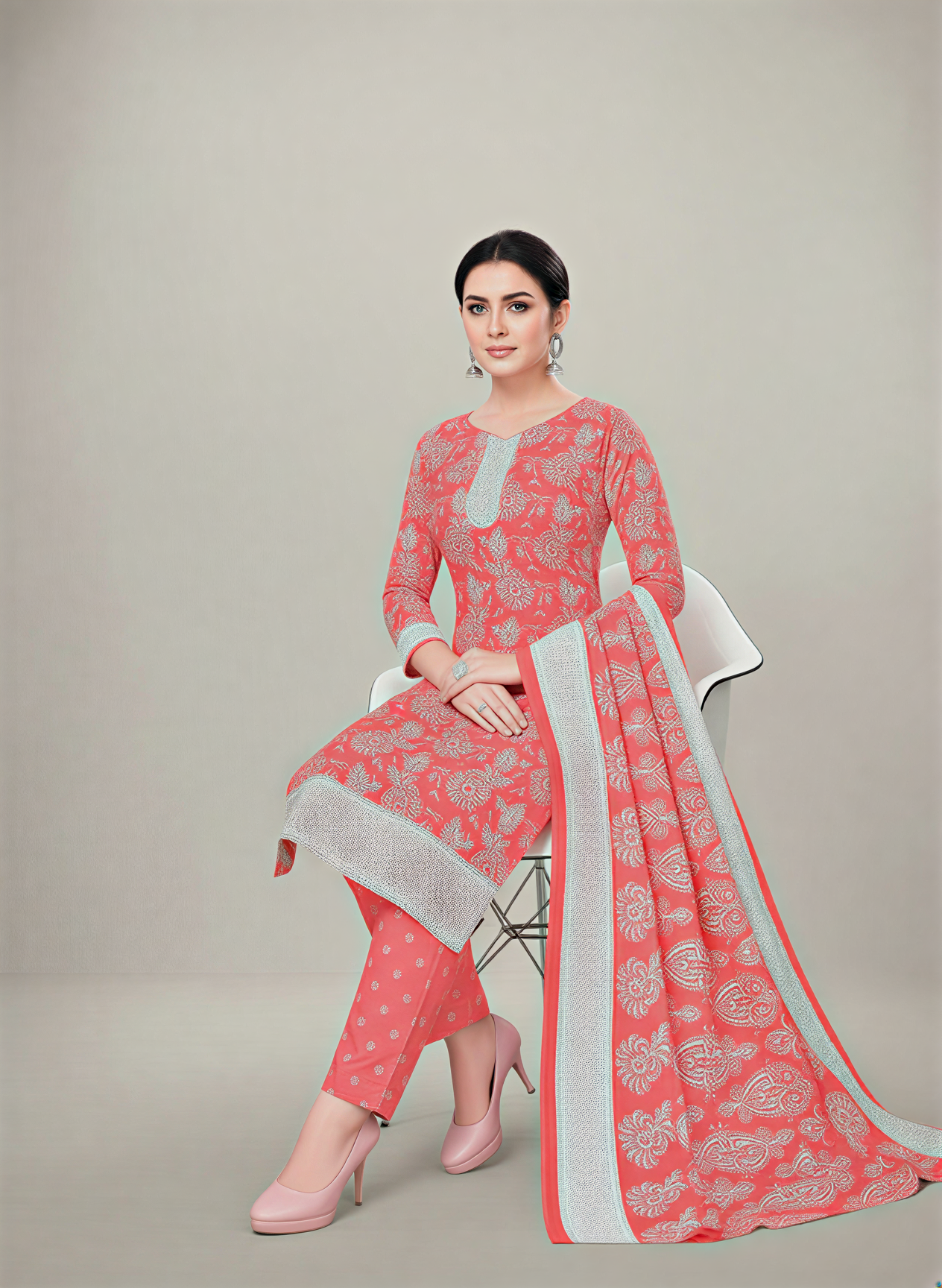 Super Cool Cotton Printed Stitched Salwar Suit XXL 3008