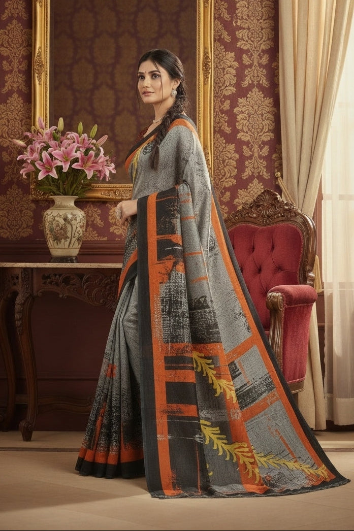 Ambarsariya Cotton Digital Printed Saree 4054